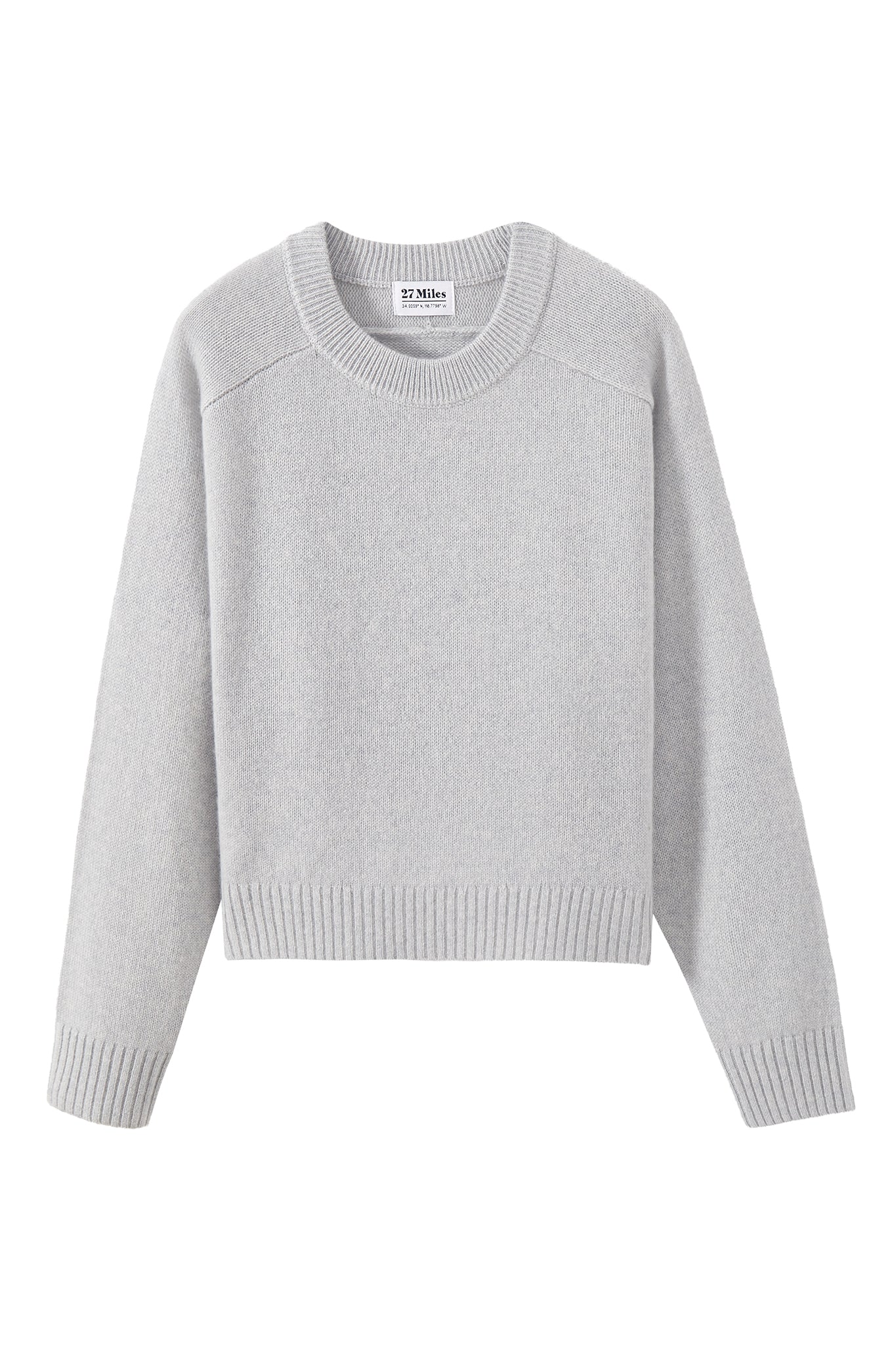 Maty Cashmere Boxy Crew with Navajo Elbow Pattern