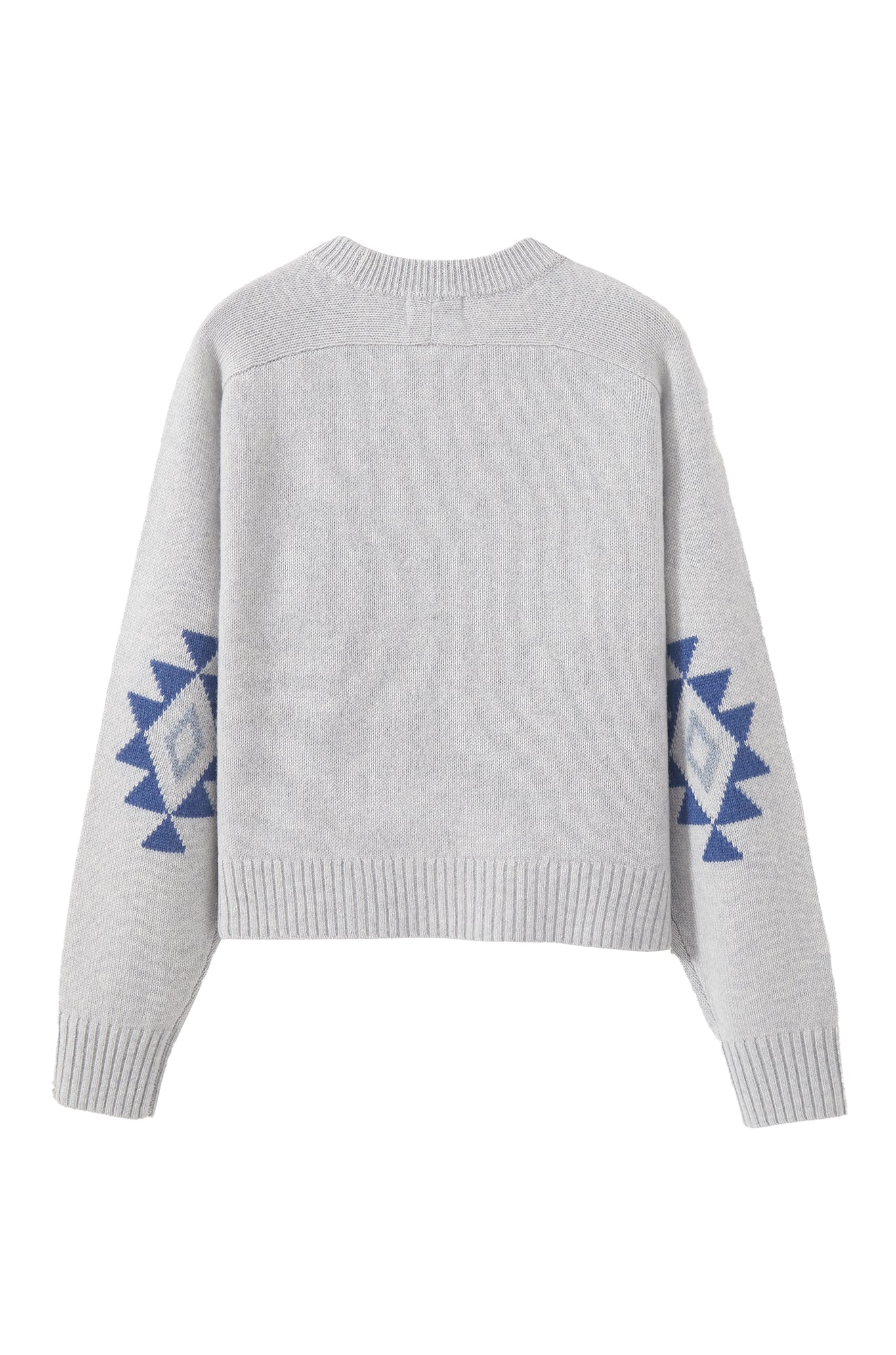 Maty Cashmere Boxy Crew with Navajo Elbow Pattern
