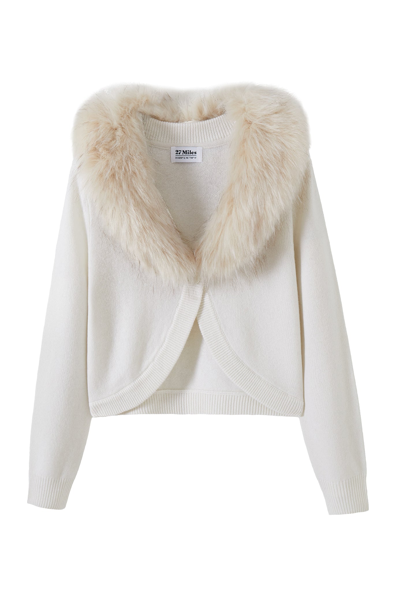 Morna Cashmere Bolero with Faux Fur Collar
