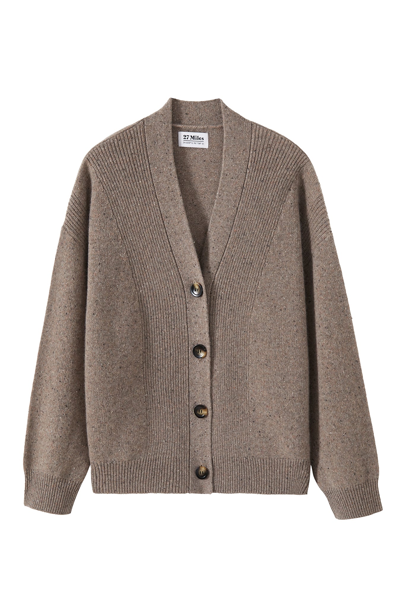 Noriko Cashmere Cardigan with Horse Shoe Graphic