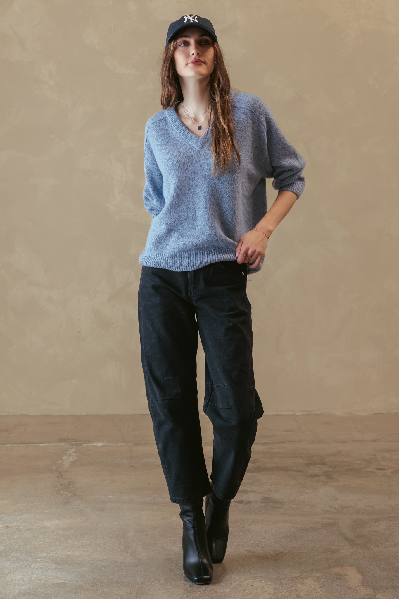 Chris Oversized Cashmere V Neck