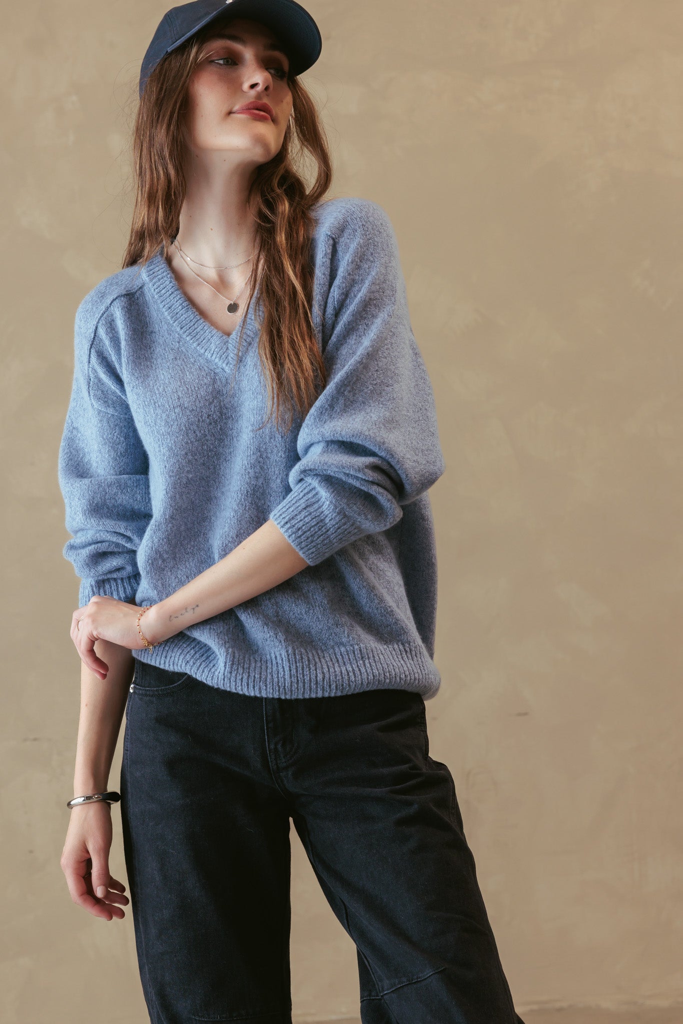 Chris Oversized Cashmere V Neck