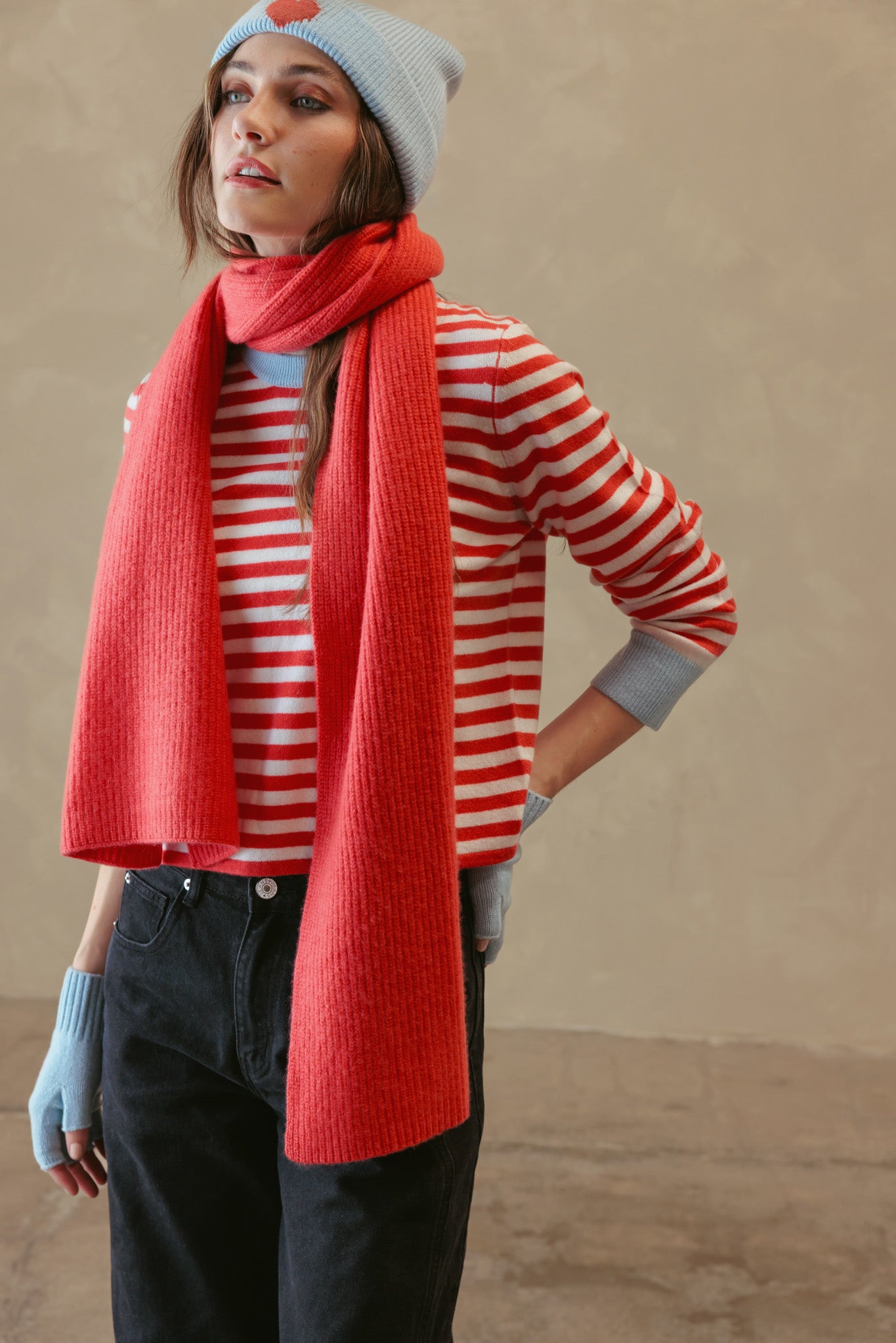 Eleanor Cashmere Rib Scarf