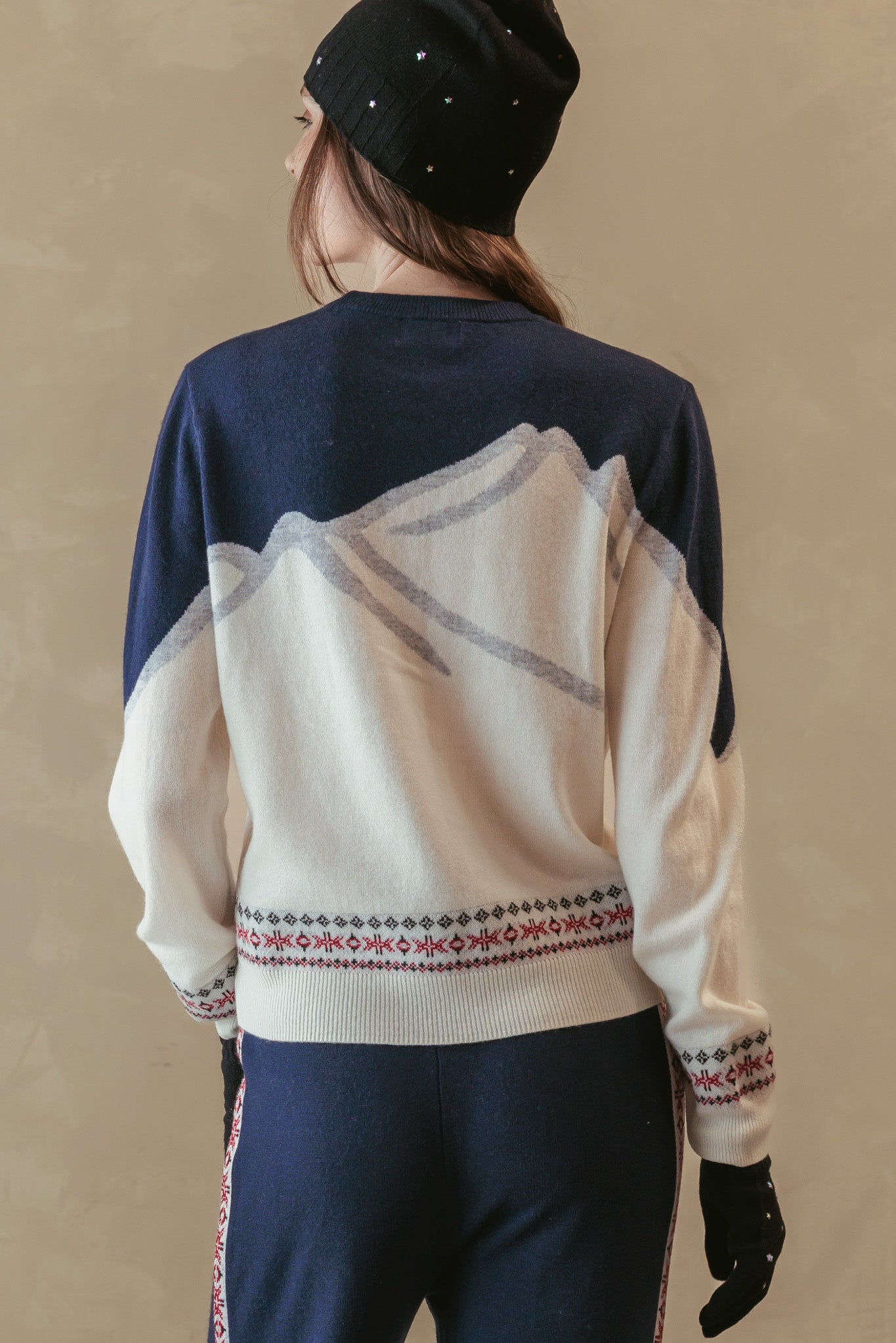 Ella Cashmere Beanie with Star Rhinestones