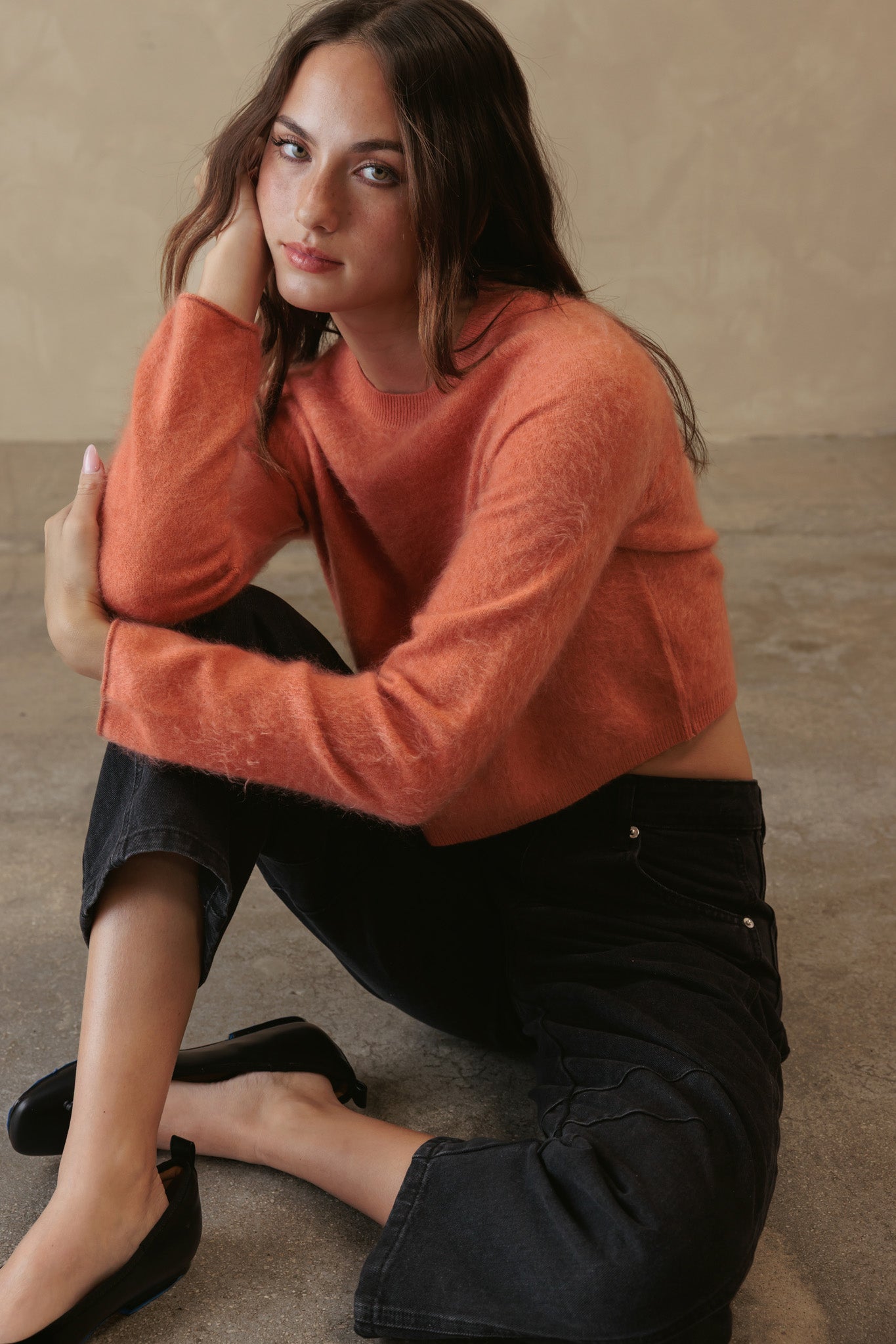 Melly Brushed Cashmere Crew