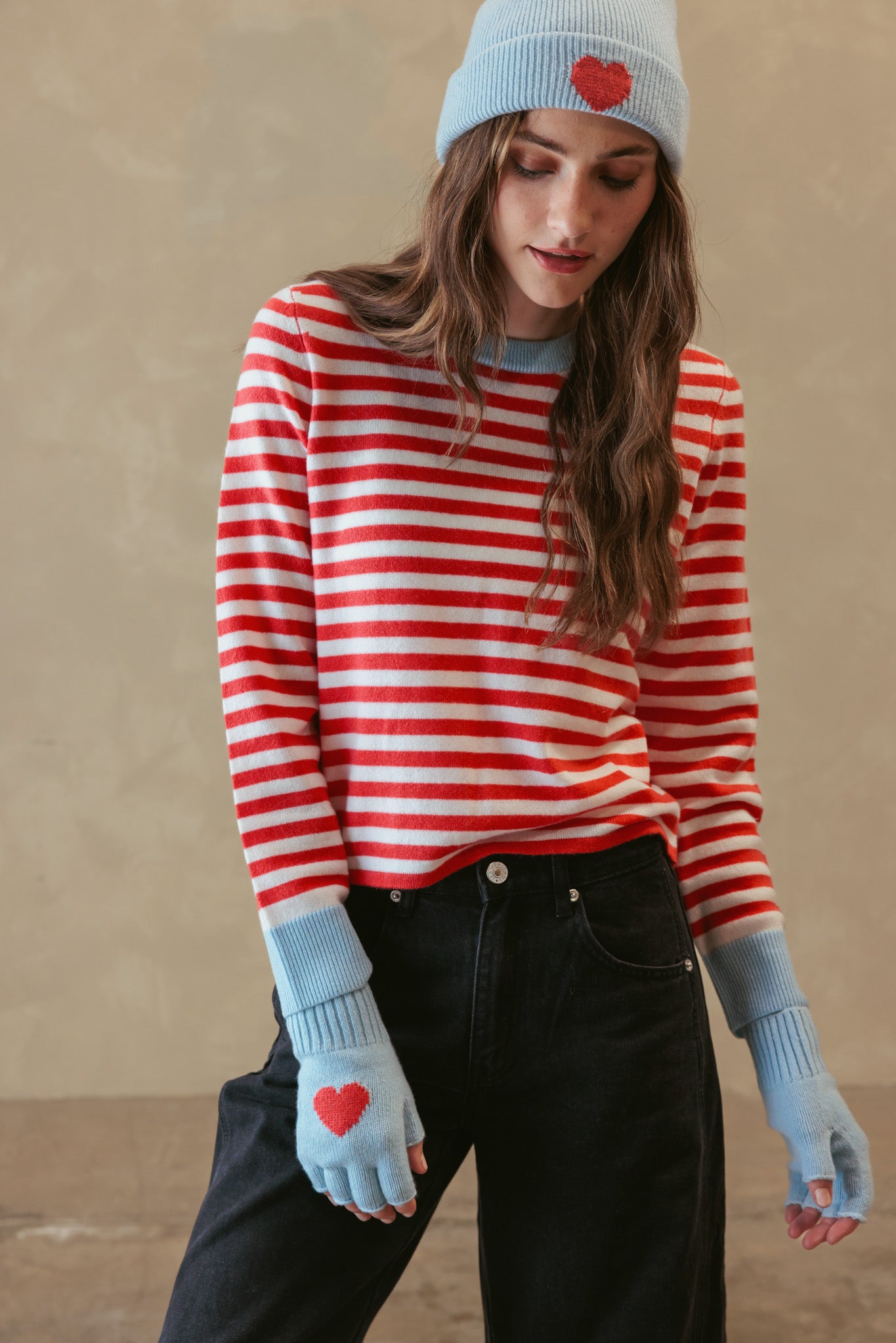 Suzette Cashmere Striped Crew