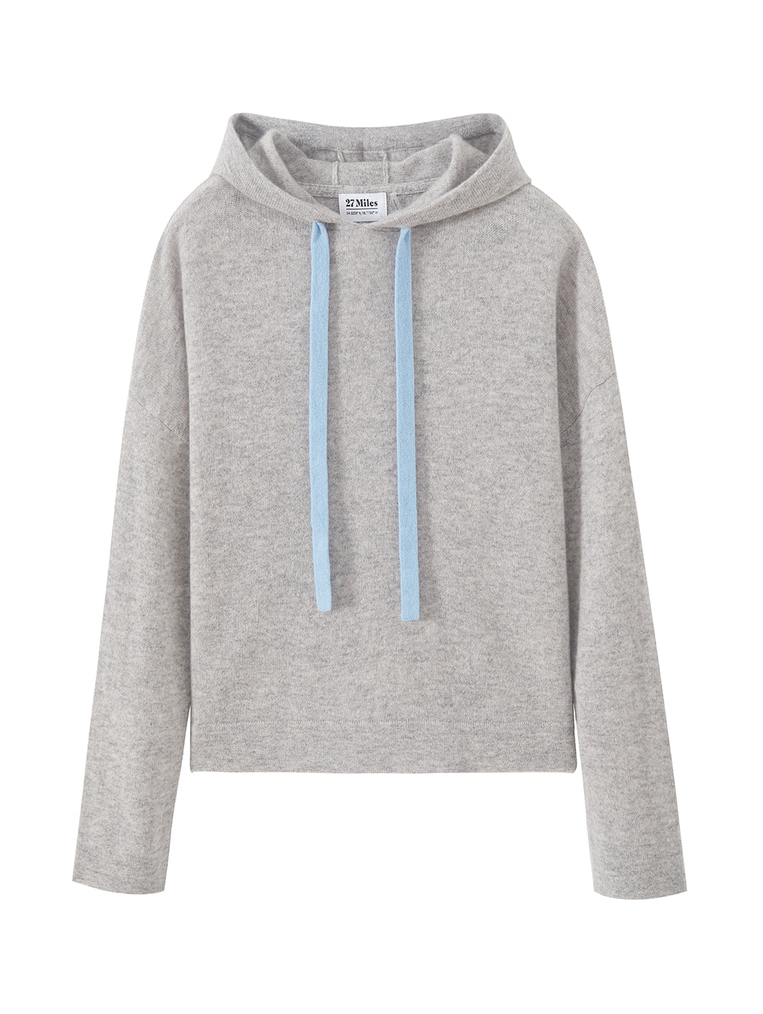 Tova Cashmere Pullover Hoodie with Contrast Drawstring