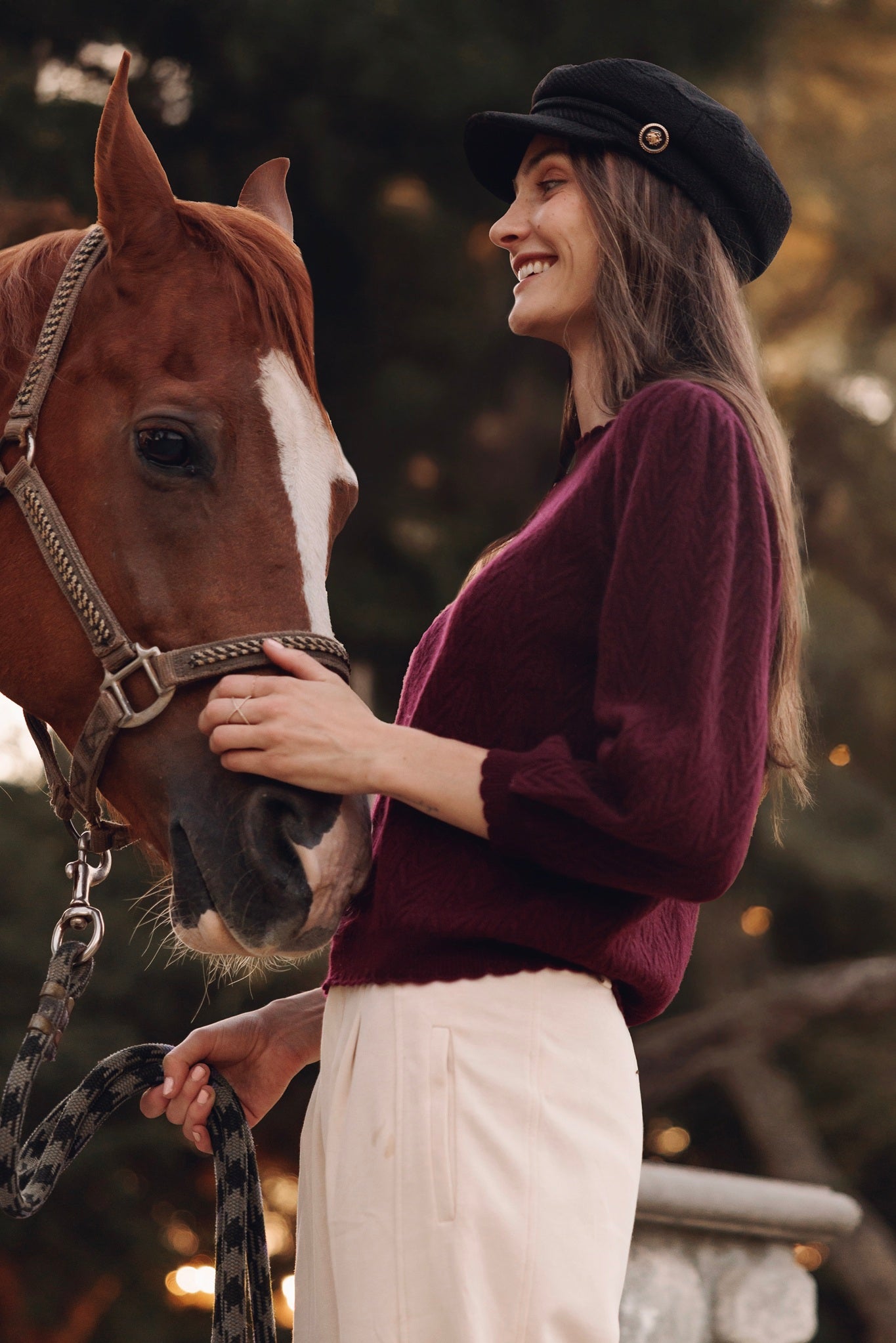 Charlene 3/4 Sleeve Textured Crewneck