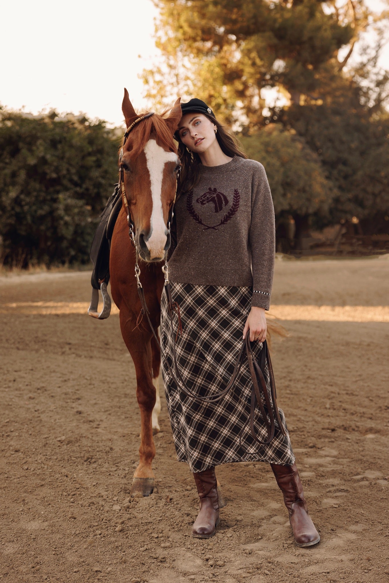 Colt Cashmere Sweater with Horse Graphic