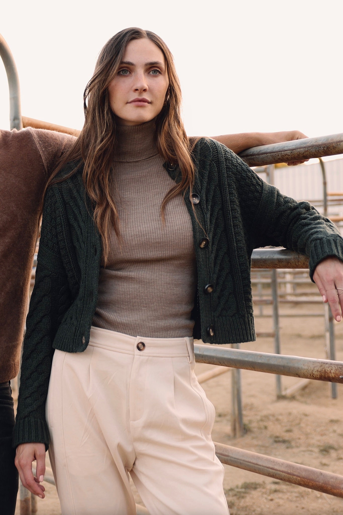 Malia Cropped Modern Cable Cardigan