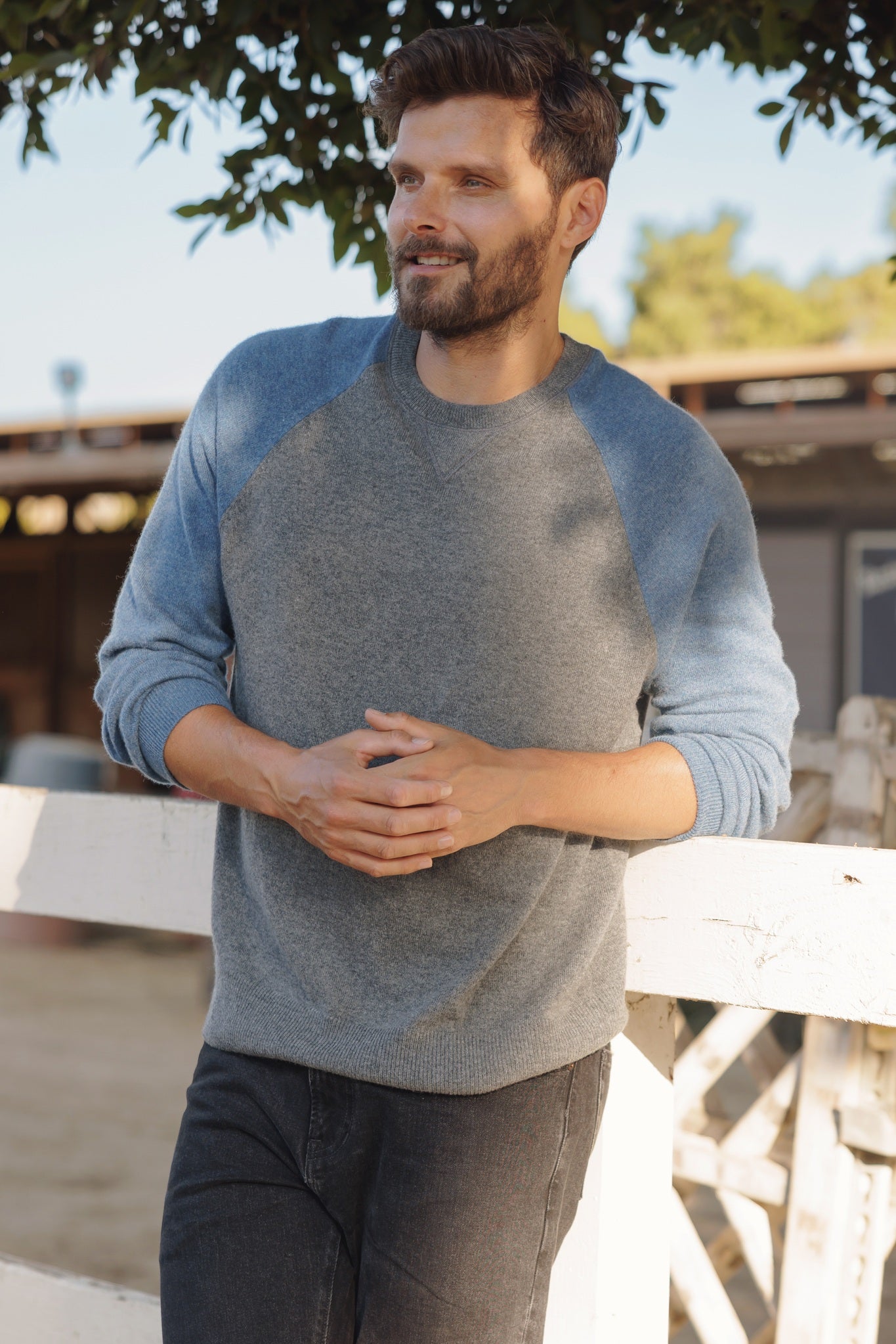 Mickey Men's Cashmere Baseball Sweater