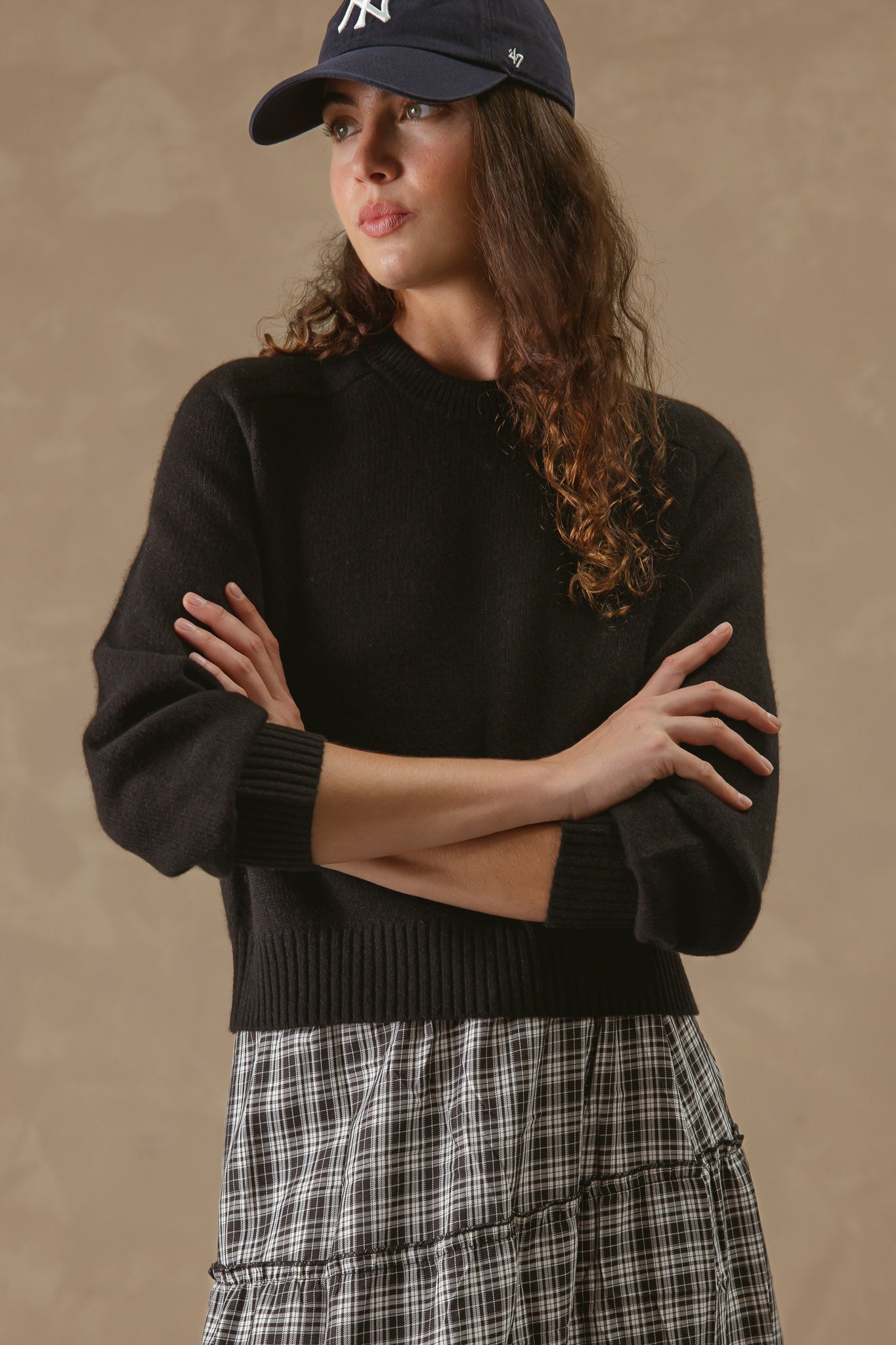 Alyson Cropped Cashmere Crewneck