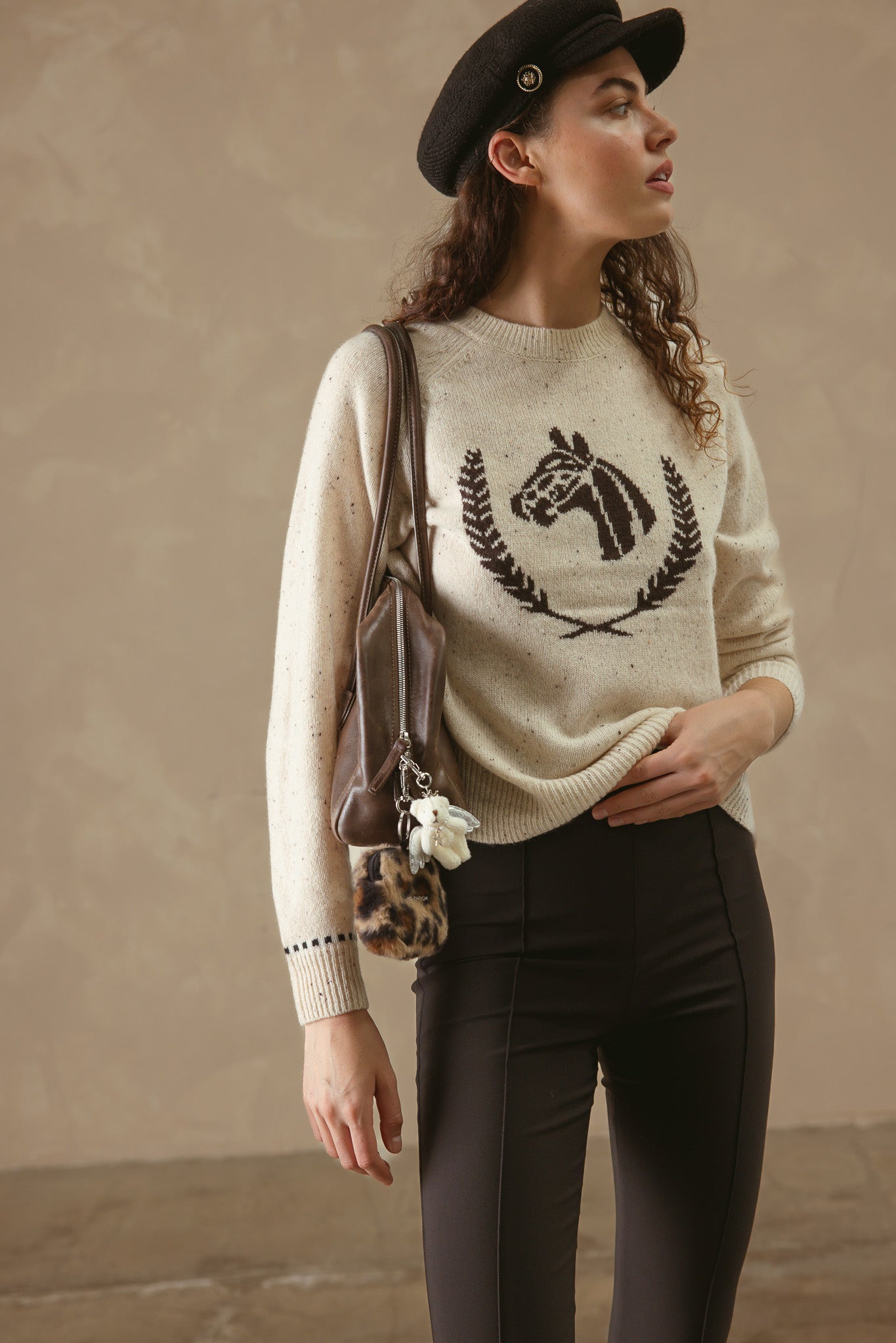 Colt Cashmere Sweater with Horse Graphic
