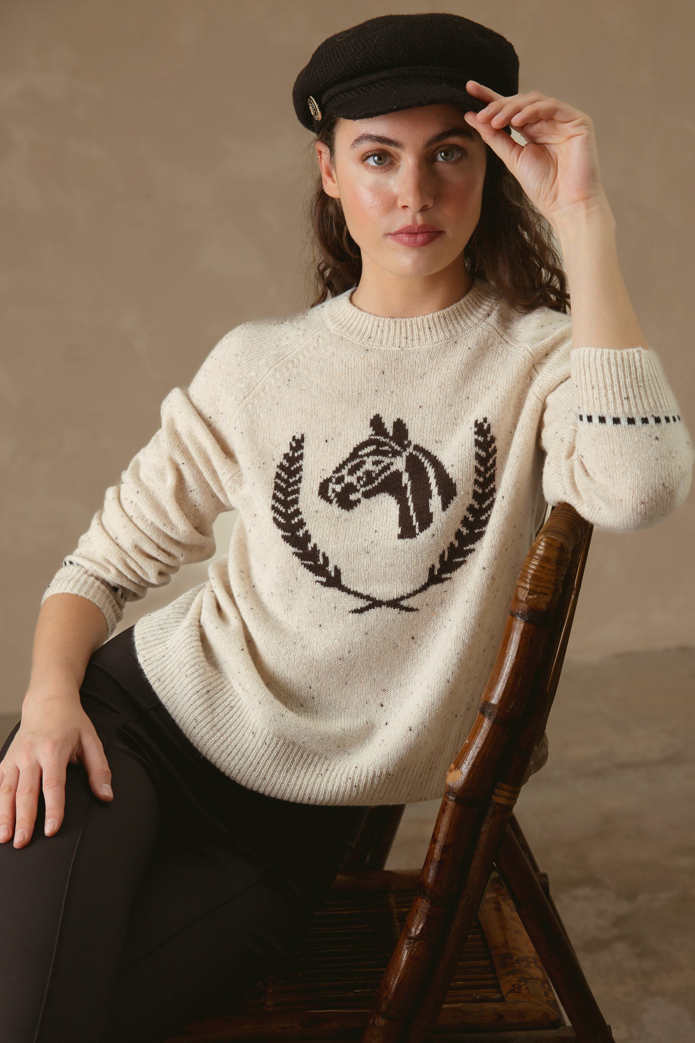 Colt Cashmere Sweater with Horse Graphic
