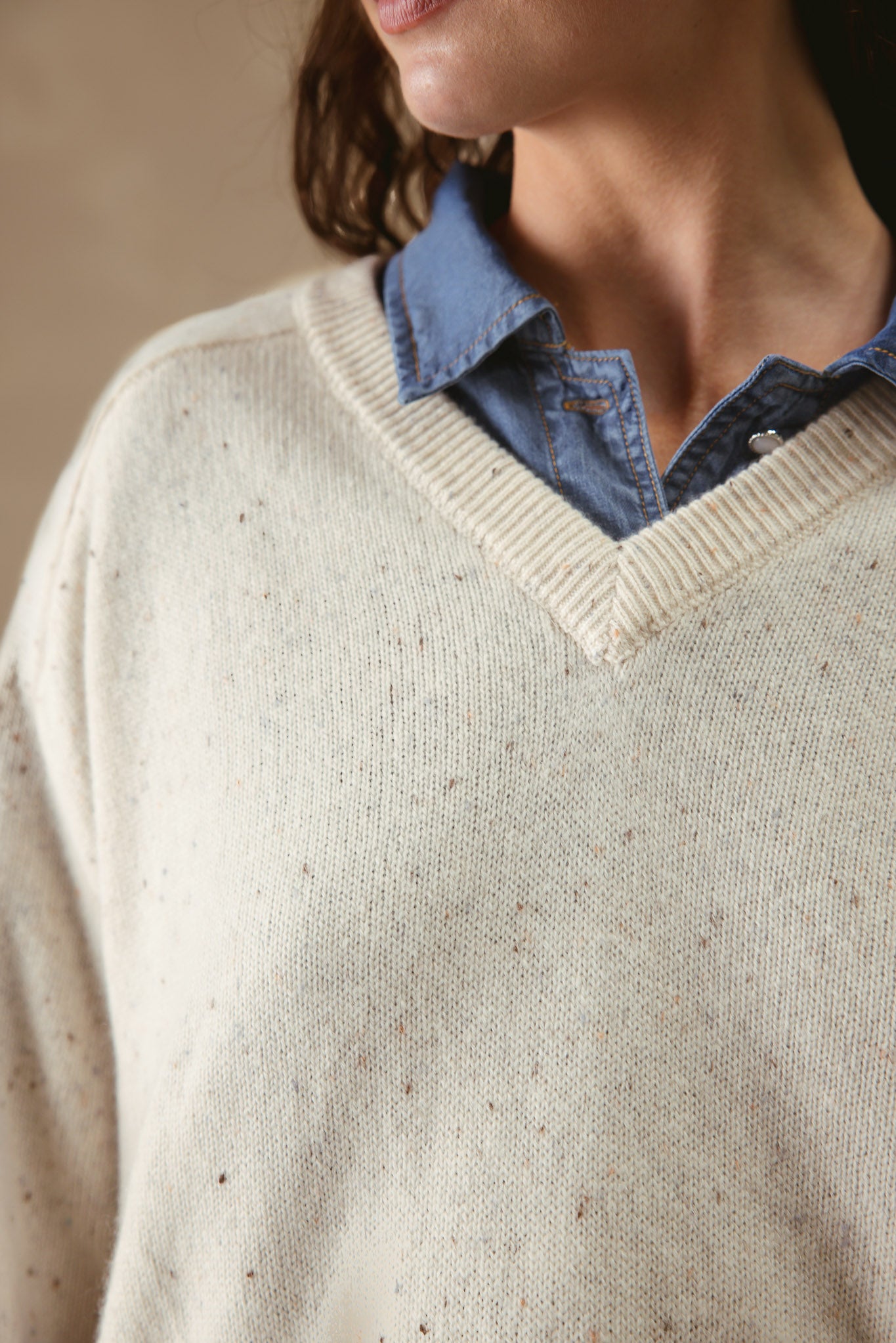 Crystal Women's Cashmere V Neck Pullover