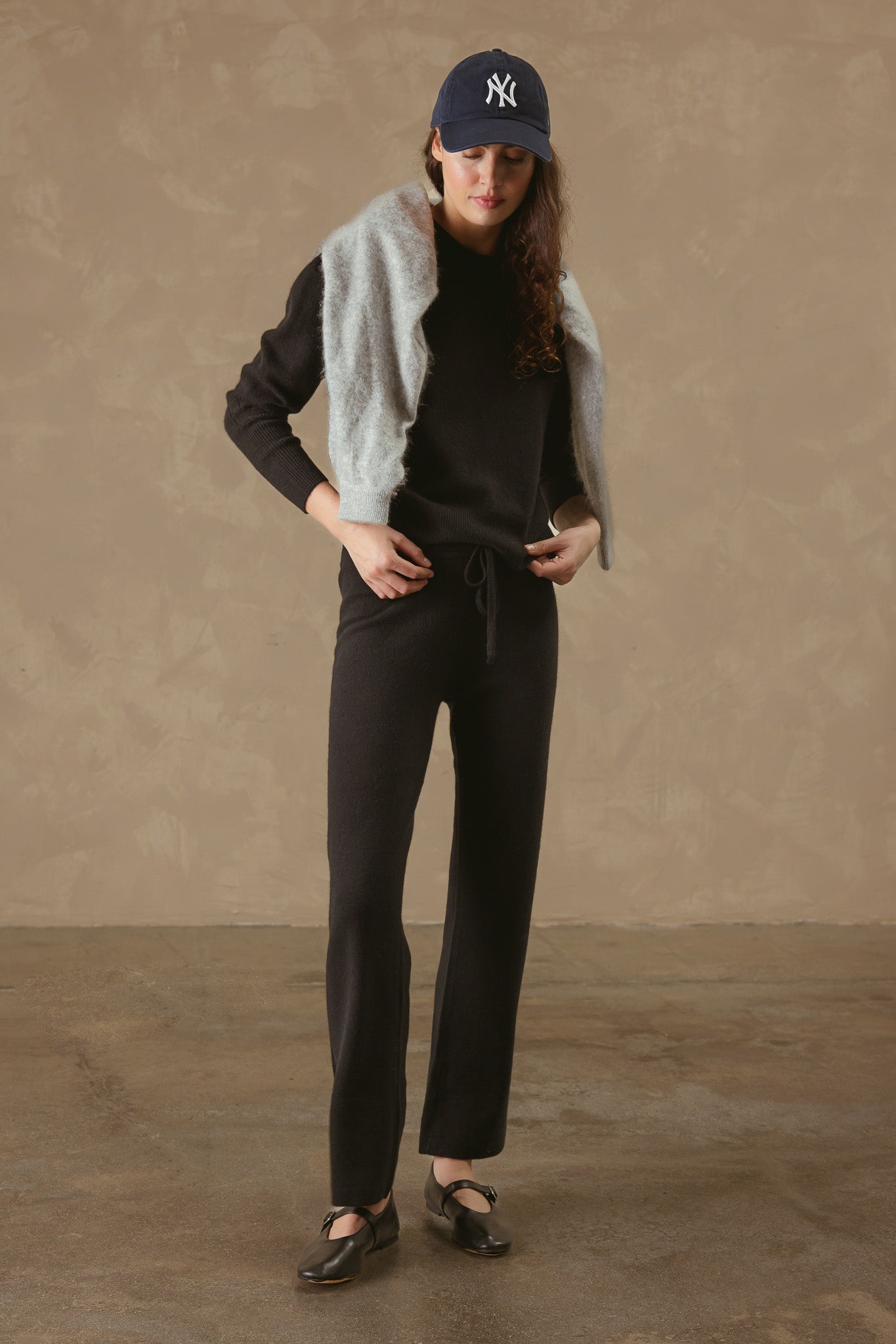Kaite Straightleg Cashmere Drawstring Pant