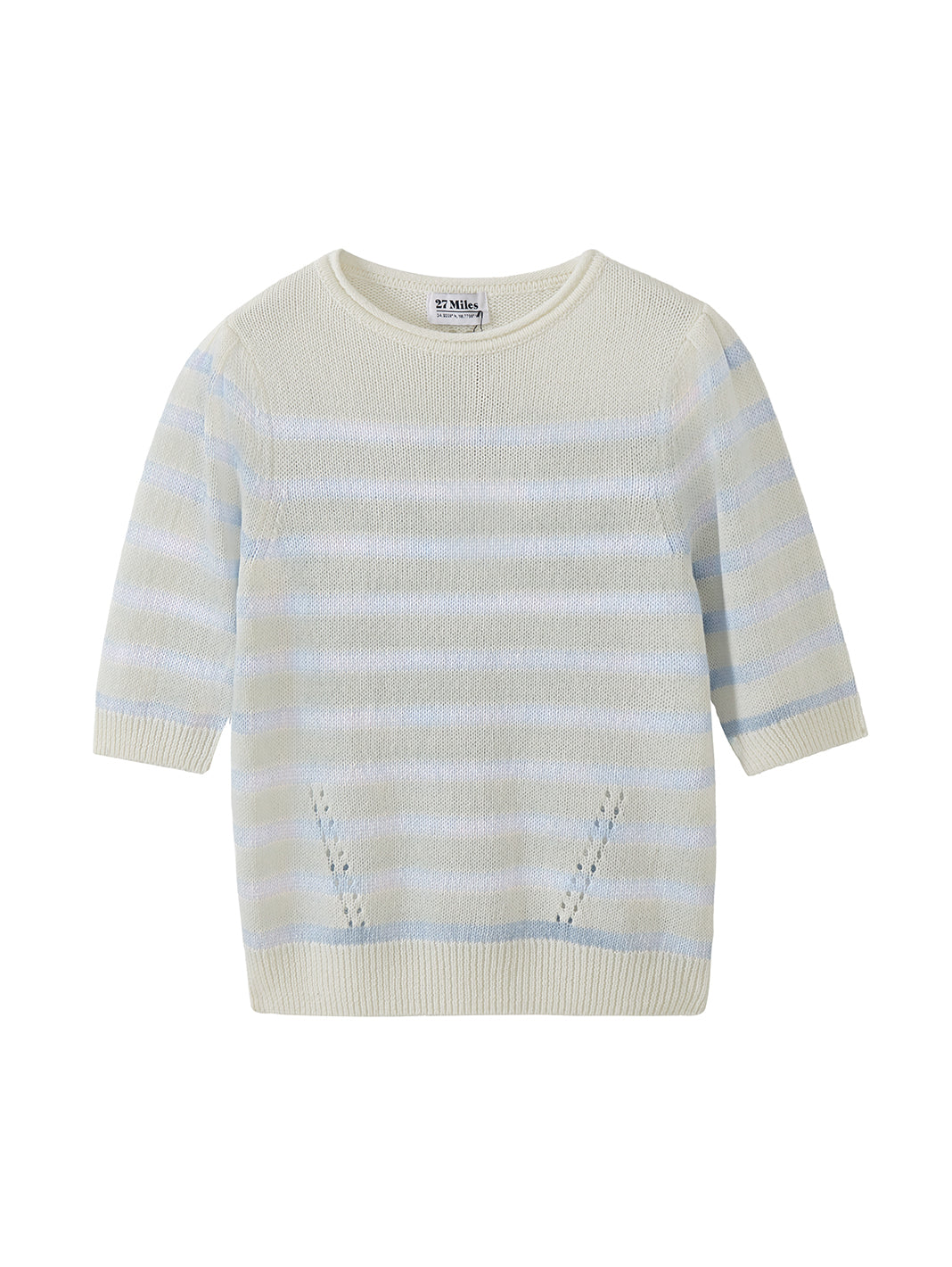 Elenor Linen Blend Striped Short Sleeve