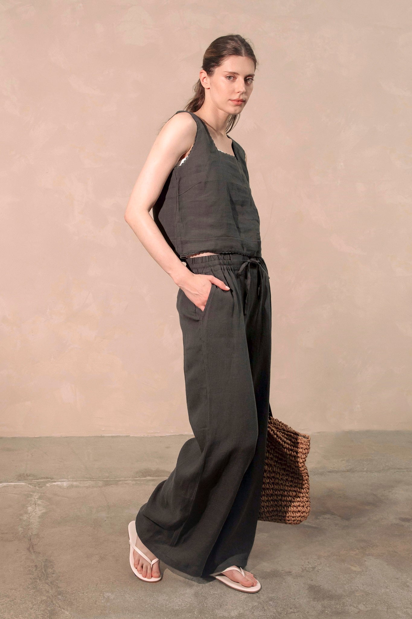 Ravello Wide Leg Linen Pant