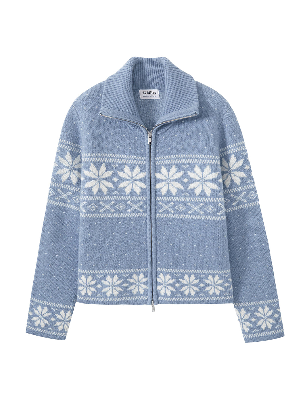 Lesly Collar Fair Isle Double Zip Jacket