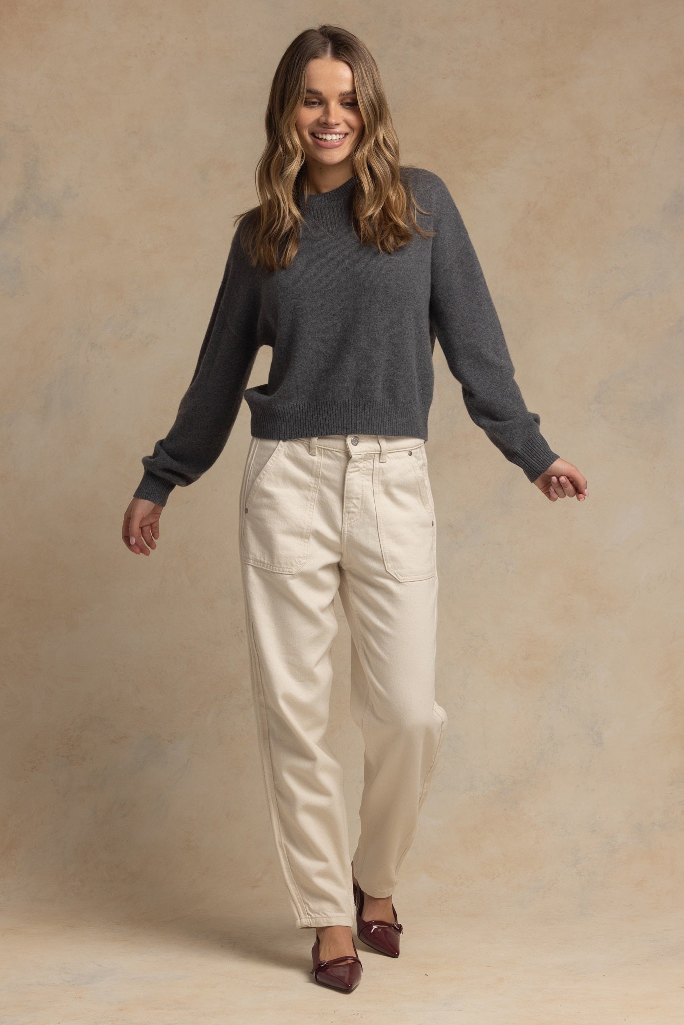 Misia Cashmere Cropped Crew