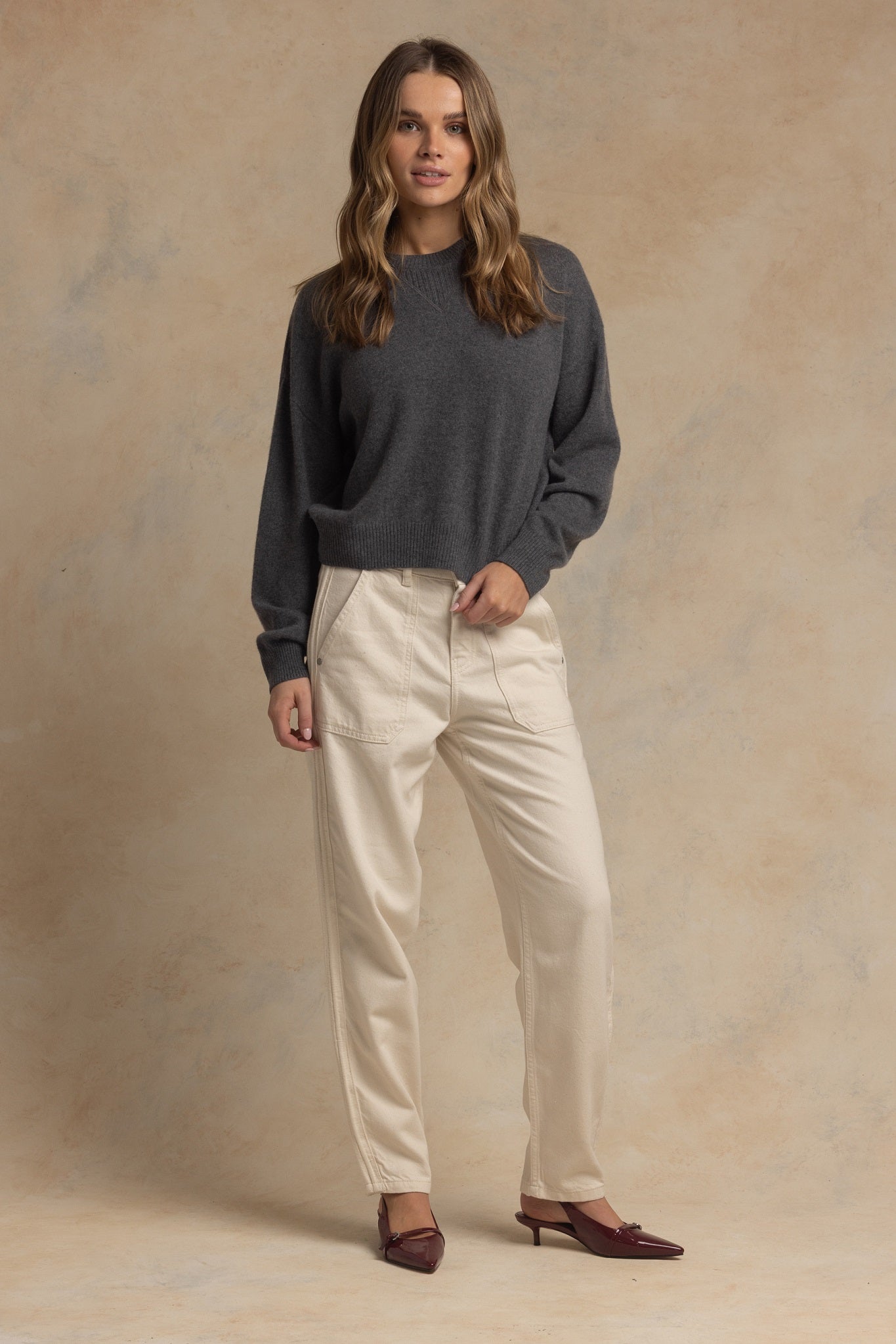 Misia Cashmere Cropped Crew