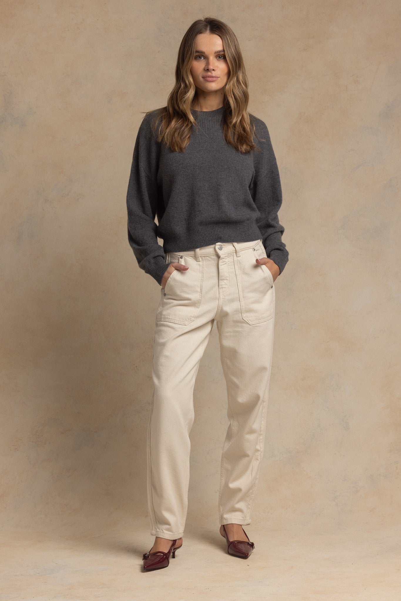 Misia Cashmere Cropped Crew