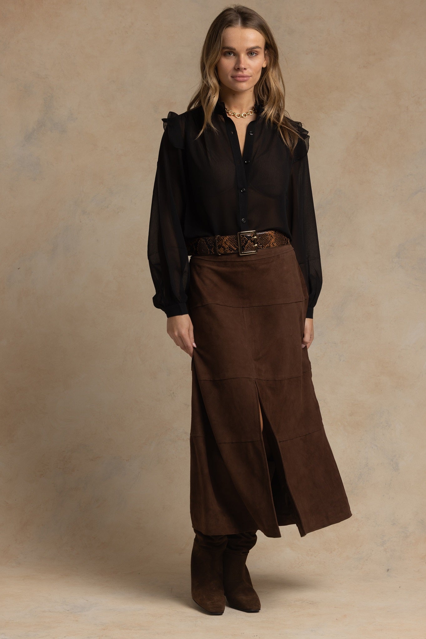 Mirella Black Silk Blouse