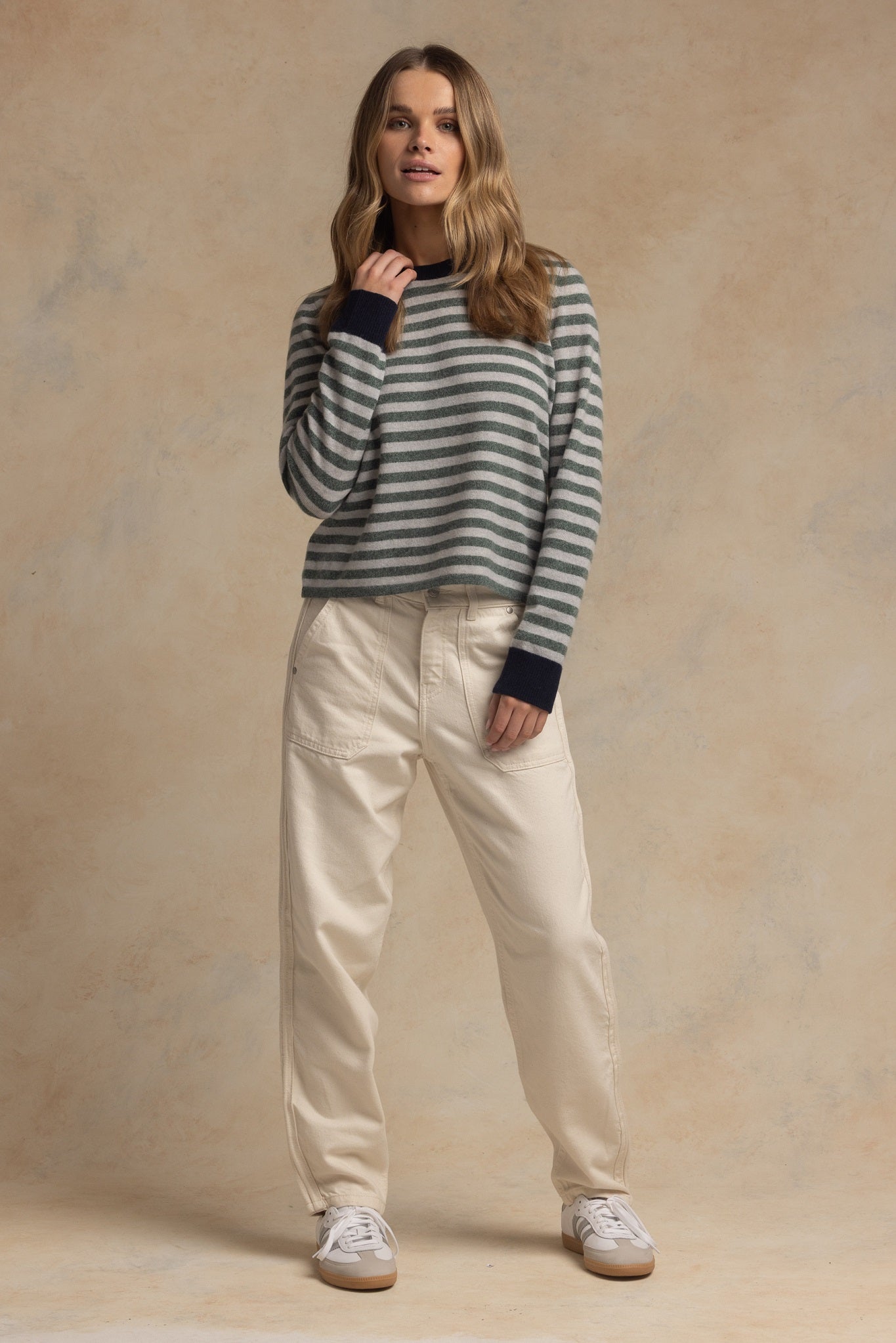Suzette Cashmere Striped Crew