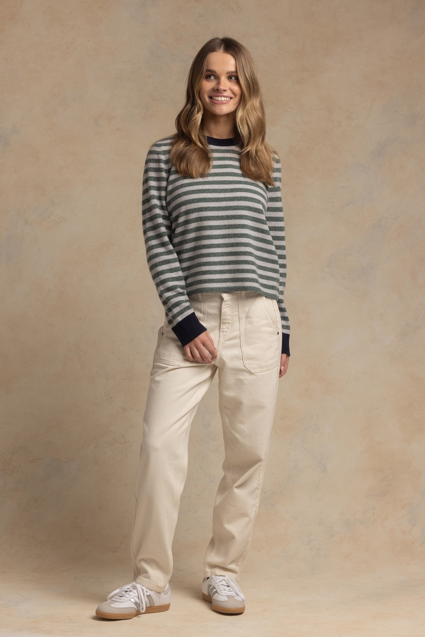 Suzette Cashmere Striped Crew
