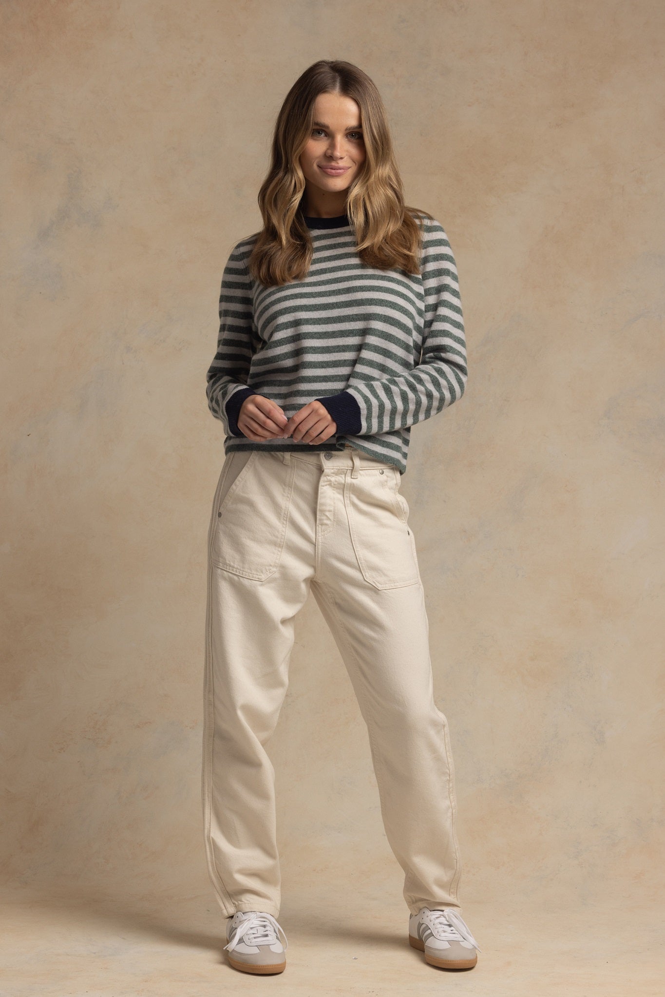 Suzette Cashmere Striped Crew