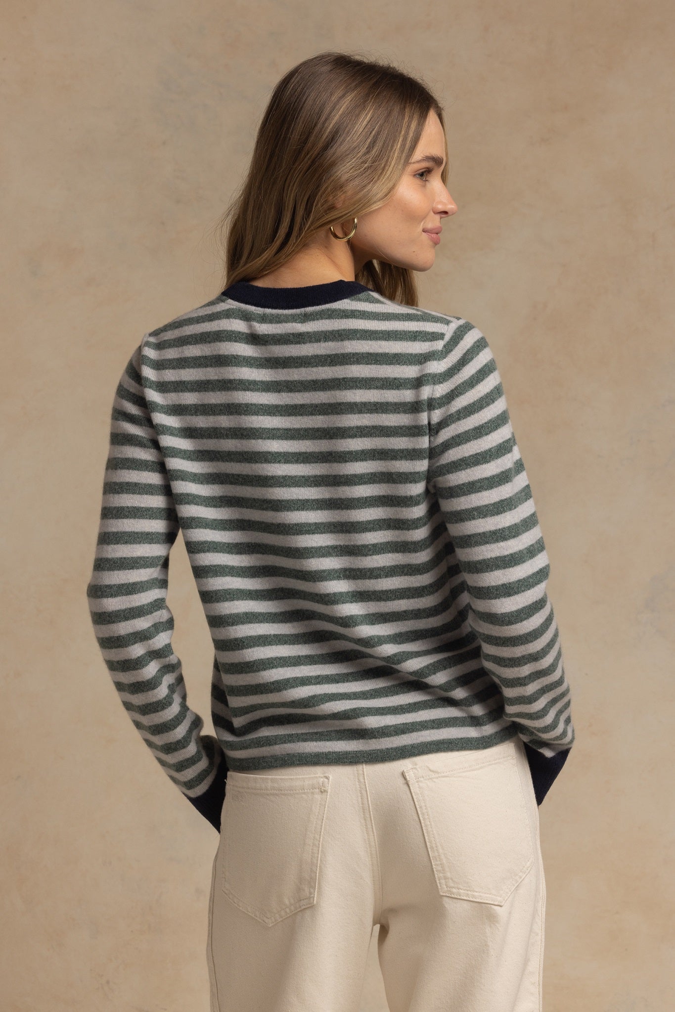 Suzette Cashmere Striped Crew