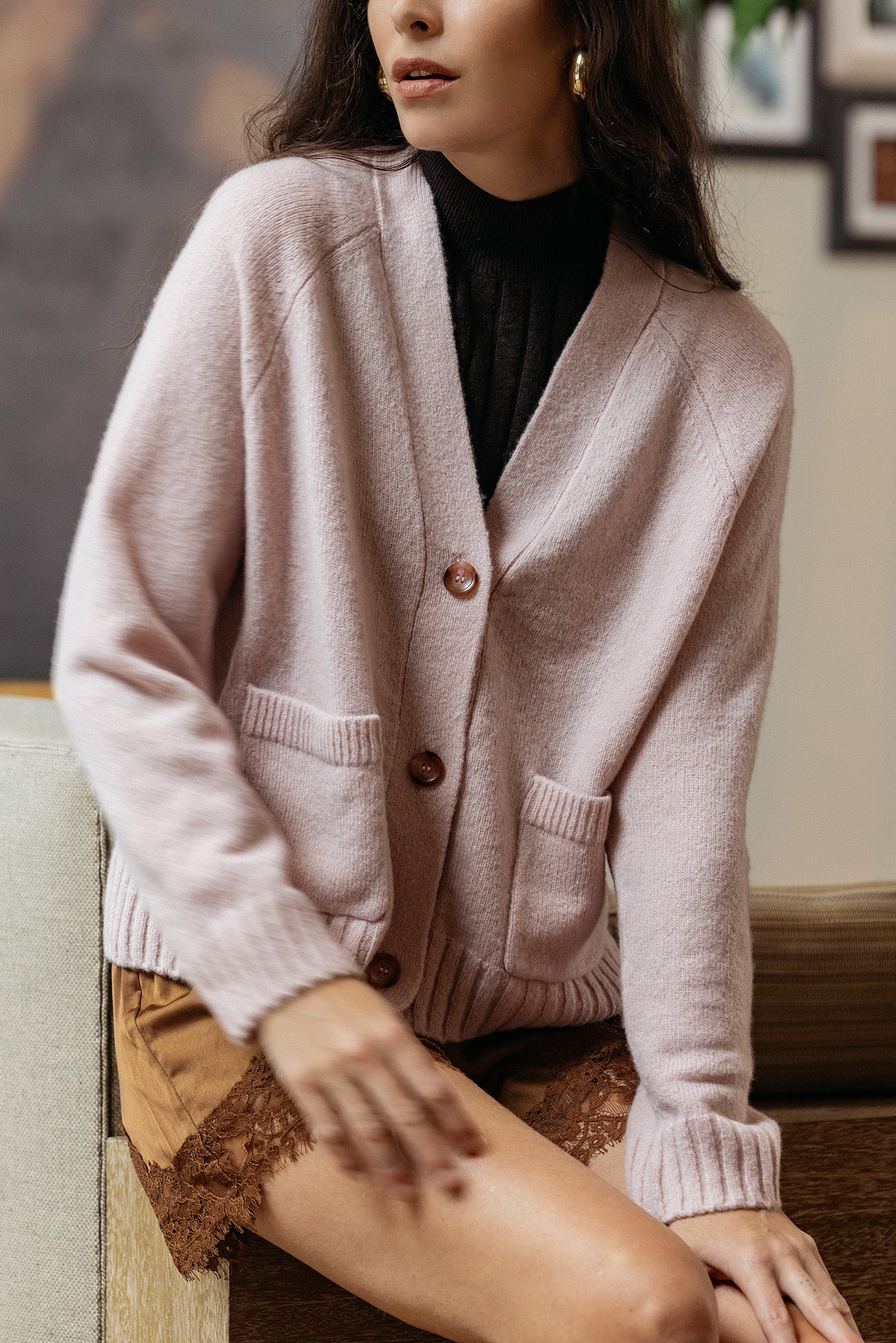 Amanda Cashmere Button Up Cardigan