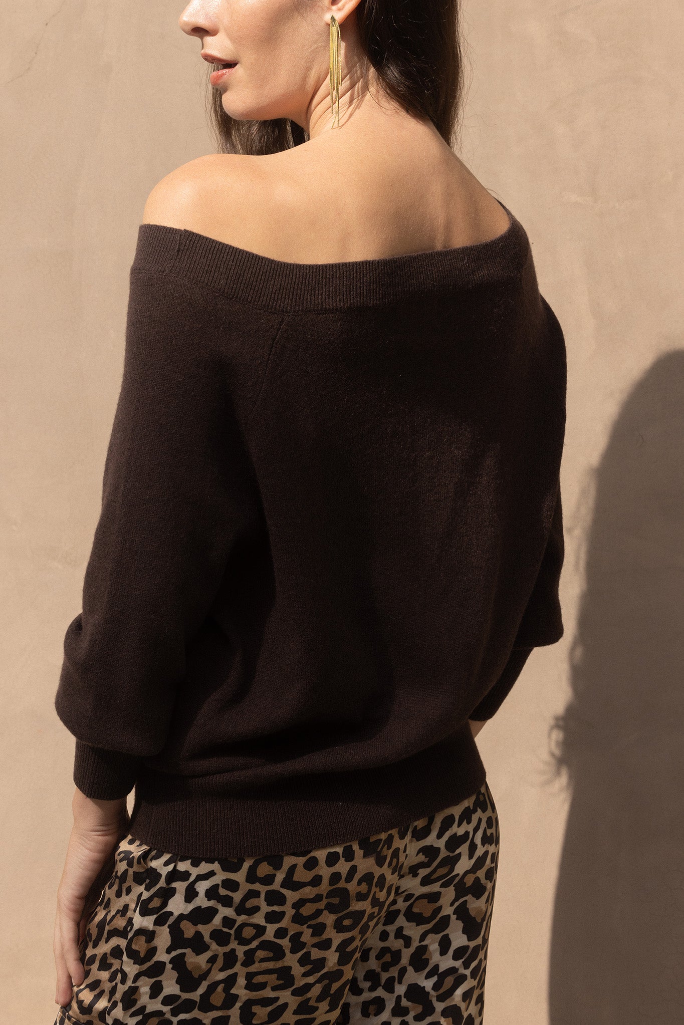 Corry Cashmere Off the Shoulder Sweater