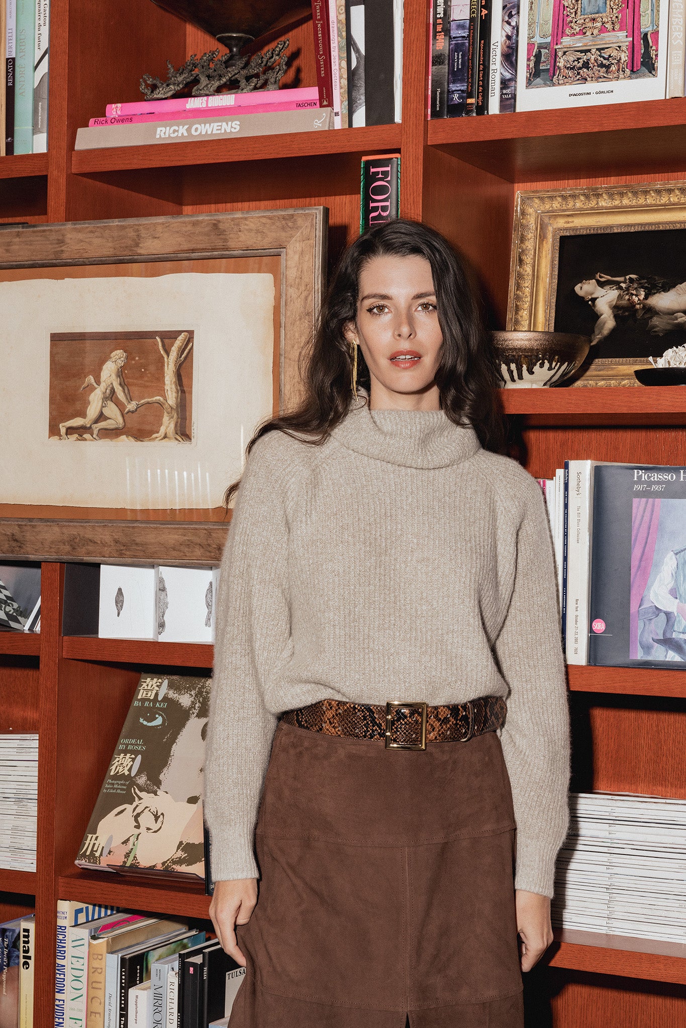 Sam Cashmere Cropped Loose Turtleneck Sweater