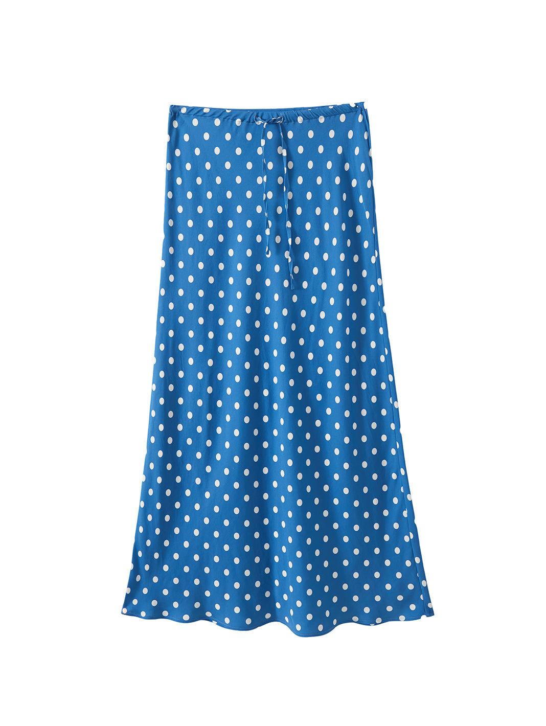 Tate Polka Dot Bias Cut Midi Skirt