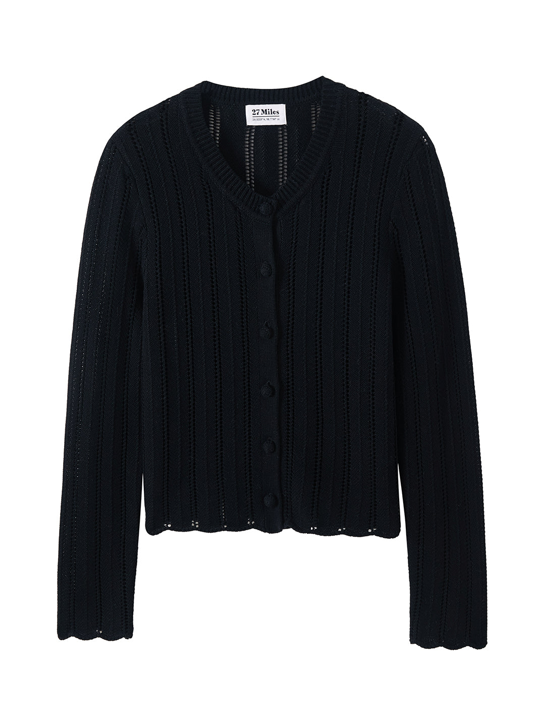 Elody Cotton Pointelled Cardigan
