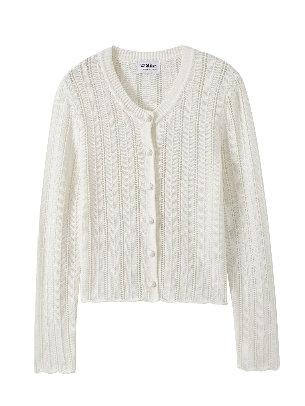 Elody Cotton Pointelled Cardigan