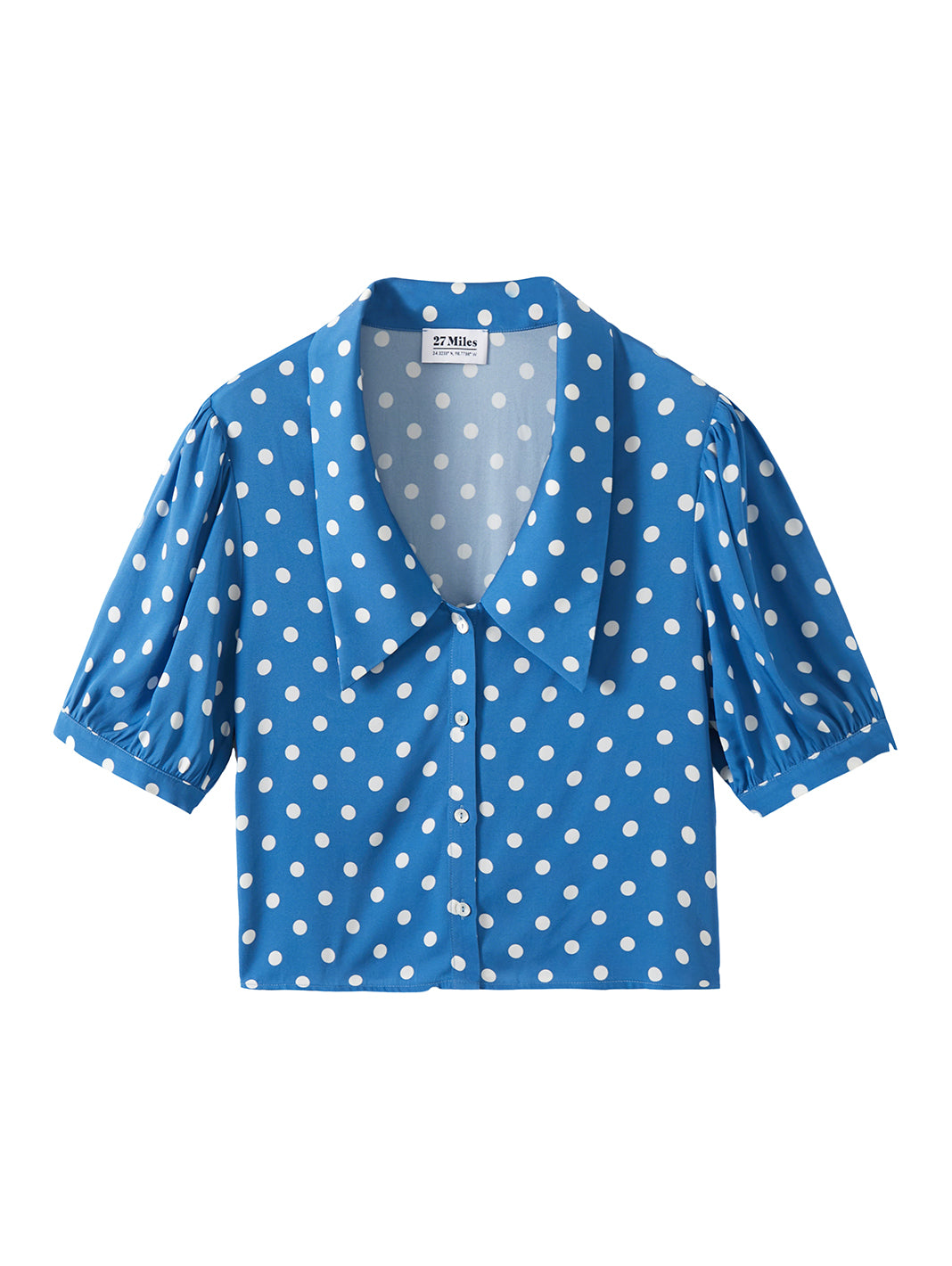 Etta Polka Dot Cropped Silk Blouse