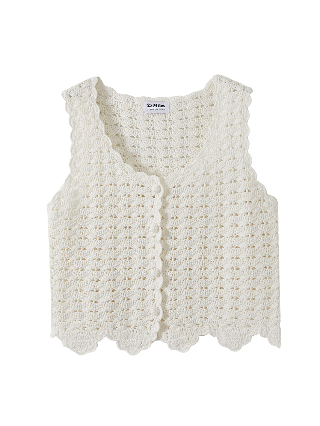Jen Cotton Hand Crochet Button Up Tank