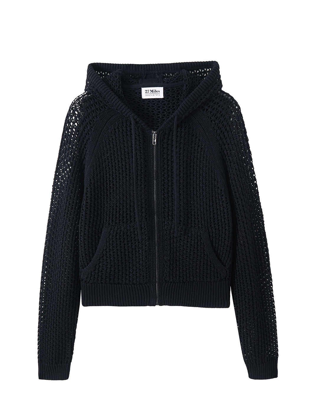 Marian Cotton Open Stitch Cropped Hoodie