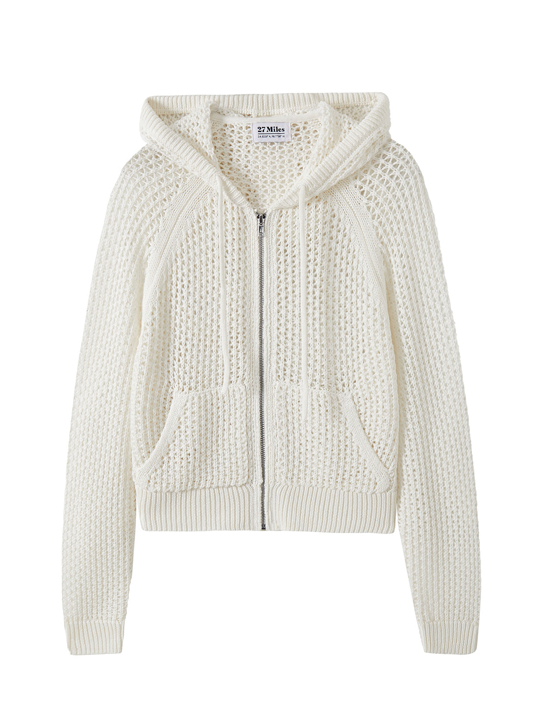 Marian Cotton Open Stitch Cropped Hoodie