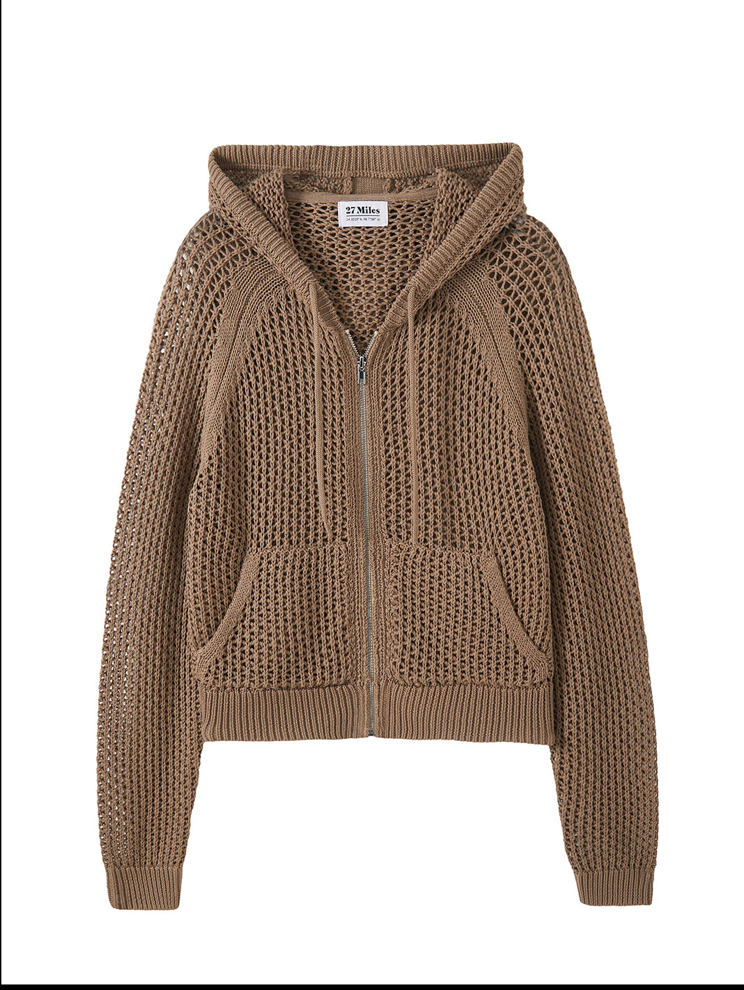 Marian Cotton Open Stitch Cropped Hoodie