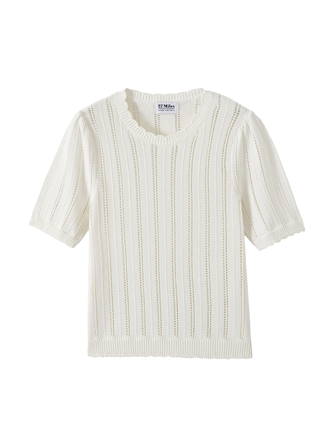 Polina Short Sleeve Pointelle Top