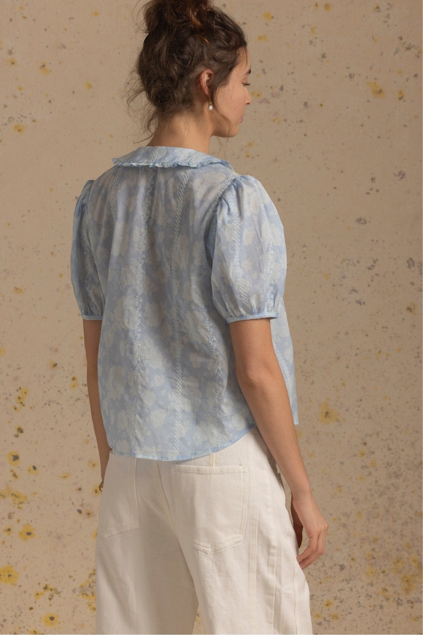 Jessa Short Sleeve Embroidered Blouse