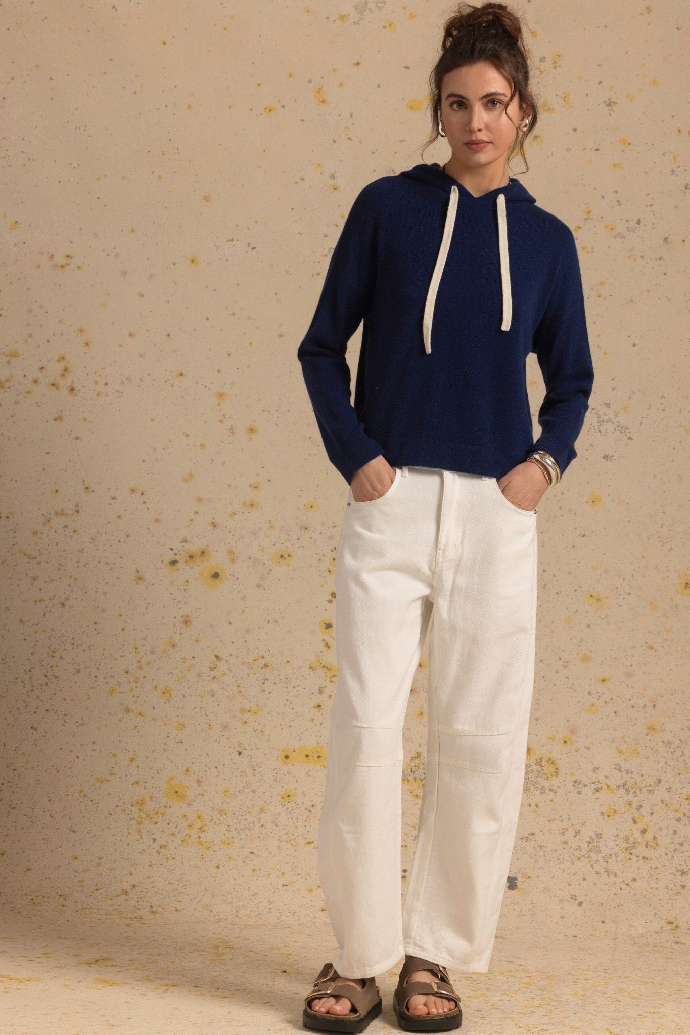 Tova -TN Cashmere Pullover Hoodie with Contrast Drawstring