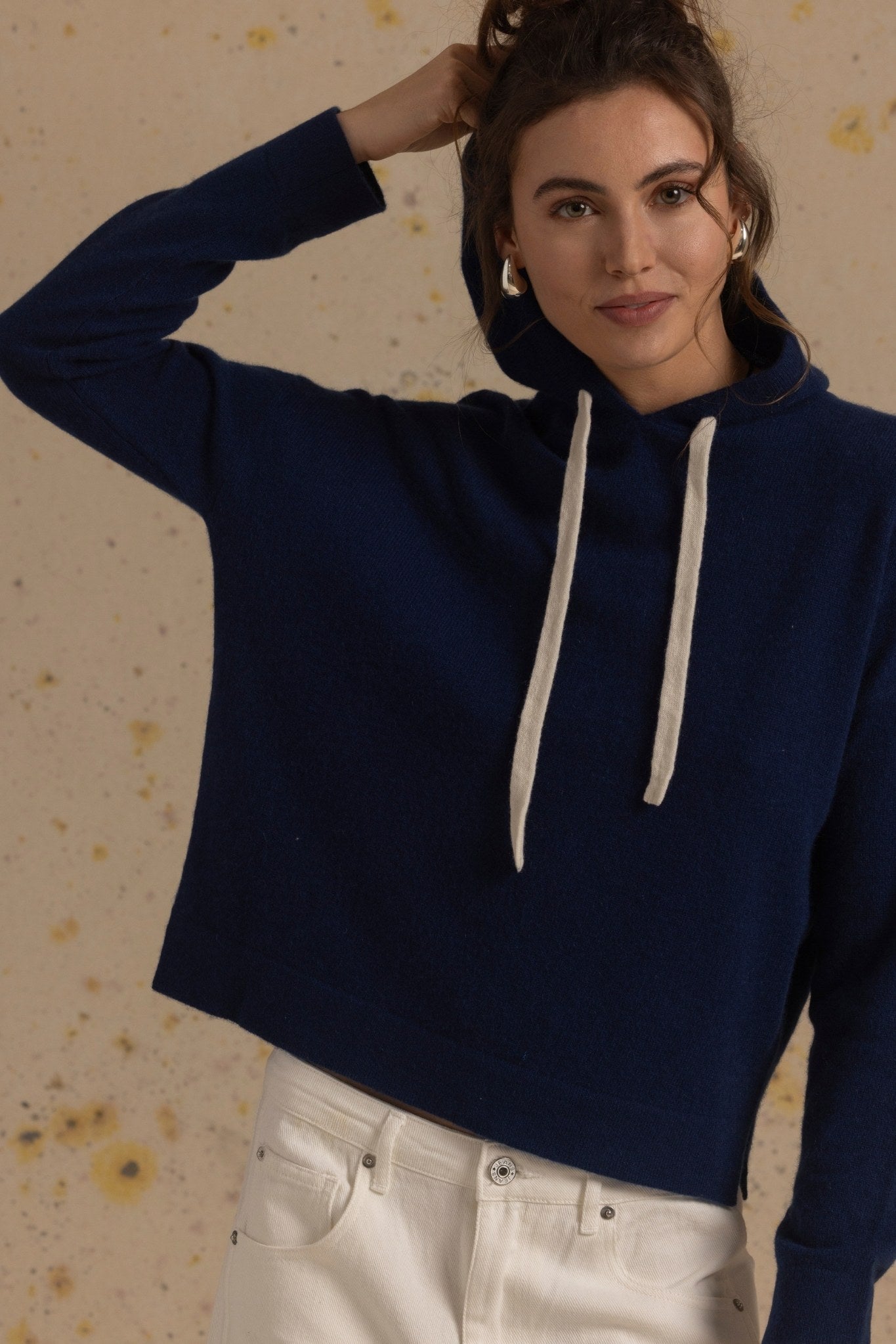 Tova -TN Cashmere Pullover Hoodie with Contrast Drawstring