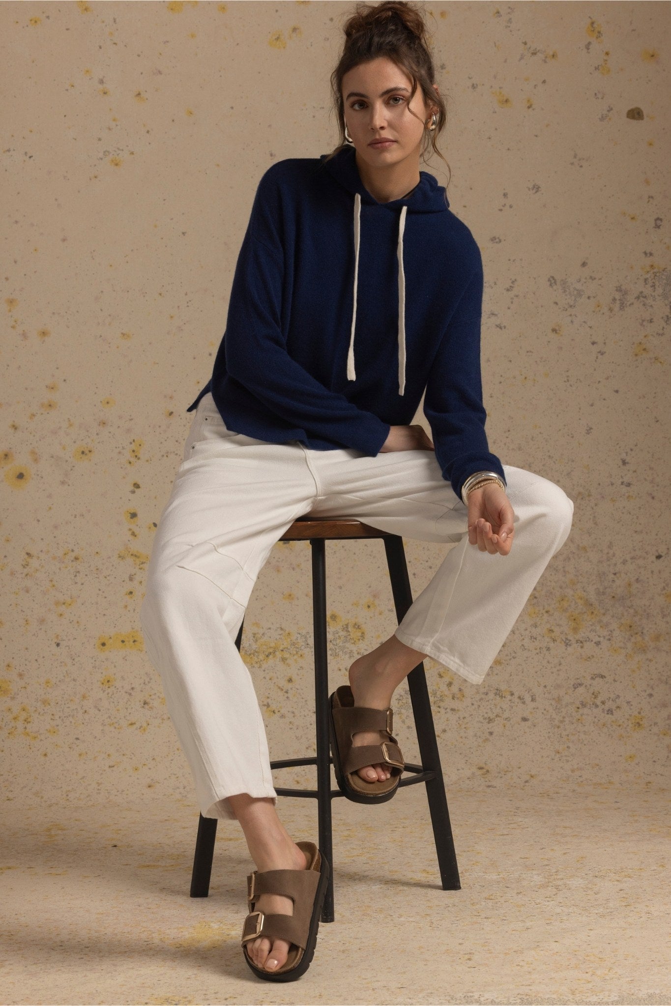 Tova -TN Cashmere Pullover Hoodie with Contrast Drawstring