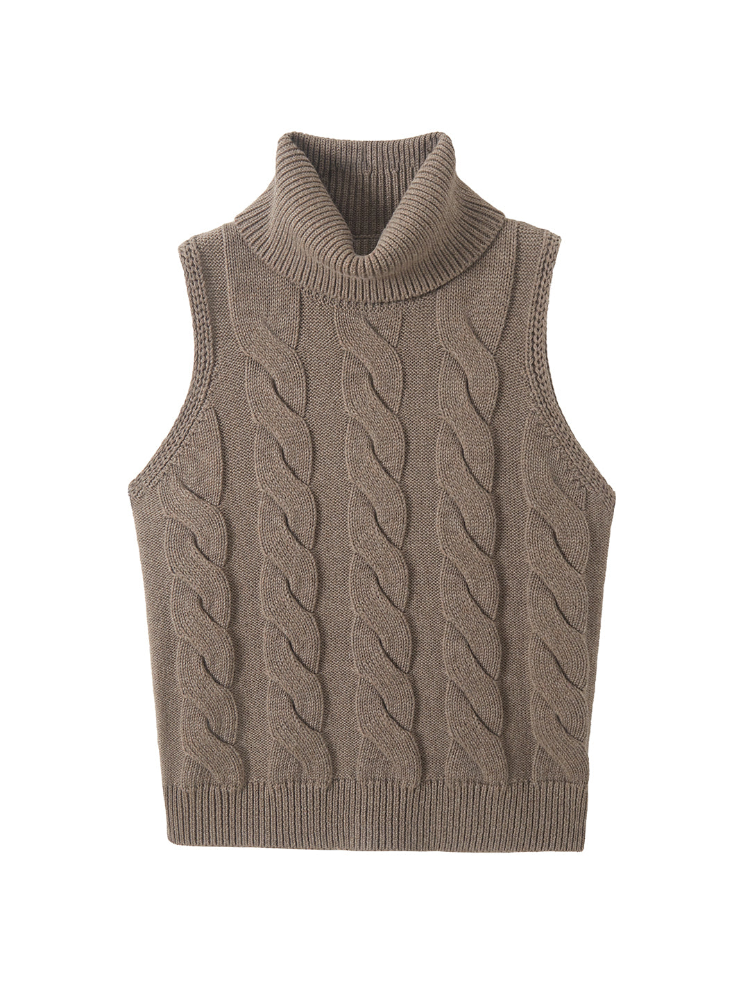 Indie Cotton Cashmere Cable Turtleneck Tank