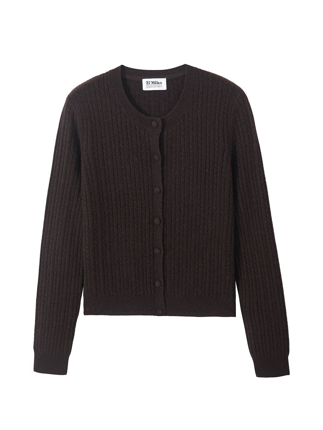 Alyssa Cashmere Cable  Crew Neck Cardigan