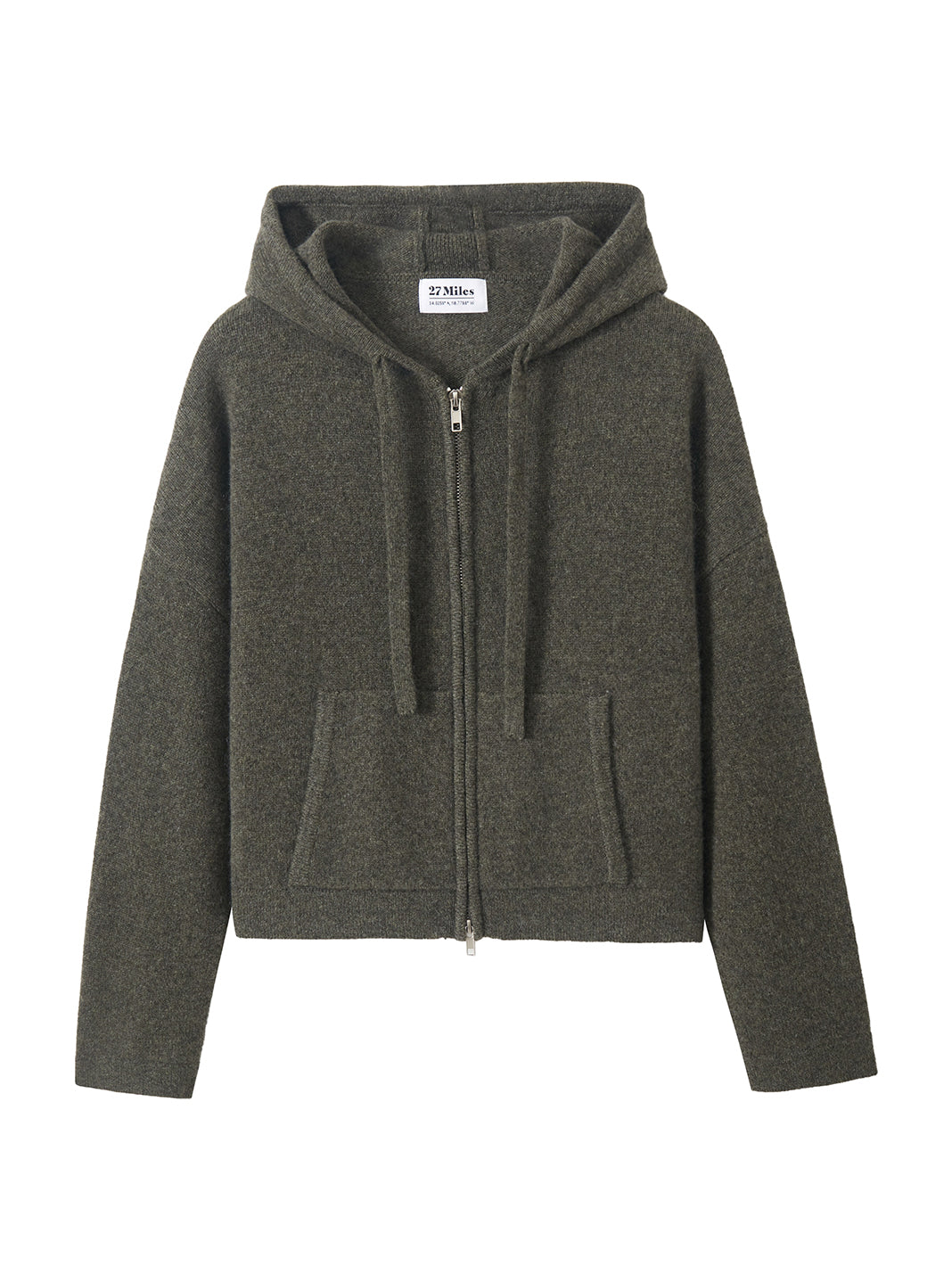 Rowe Cashmere Cropped Zip Hoodie